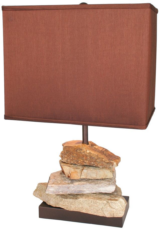 Van Teal Copper Black And Stone Rustic Table Lamp