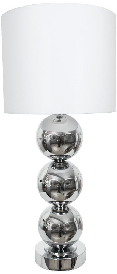 Van Teal Triple Run Chrome And White Linen Table Lamp