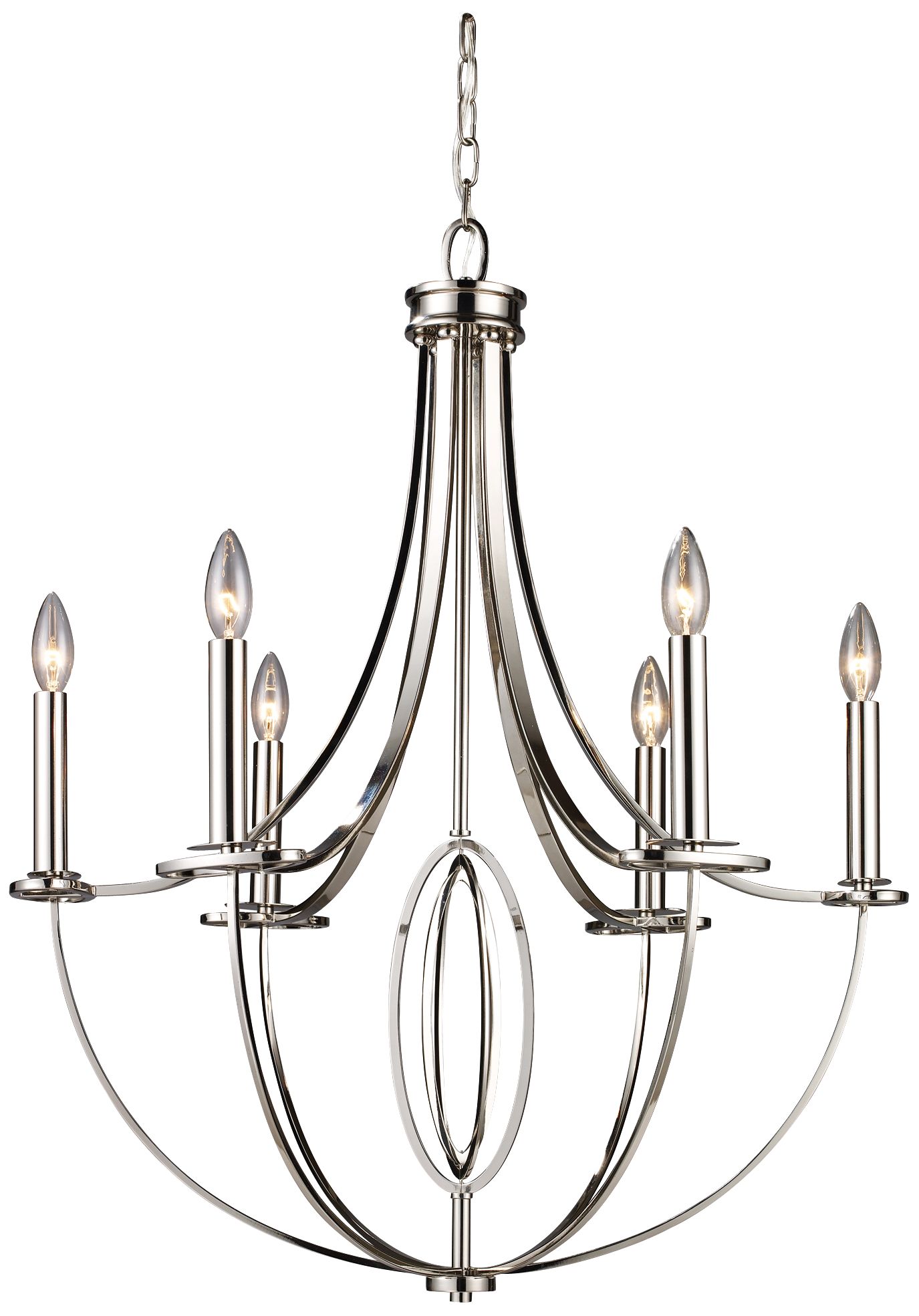 Dione 6-Light 25" Wide Polished Nickel Chandelier