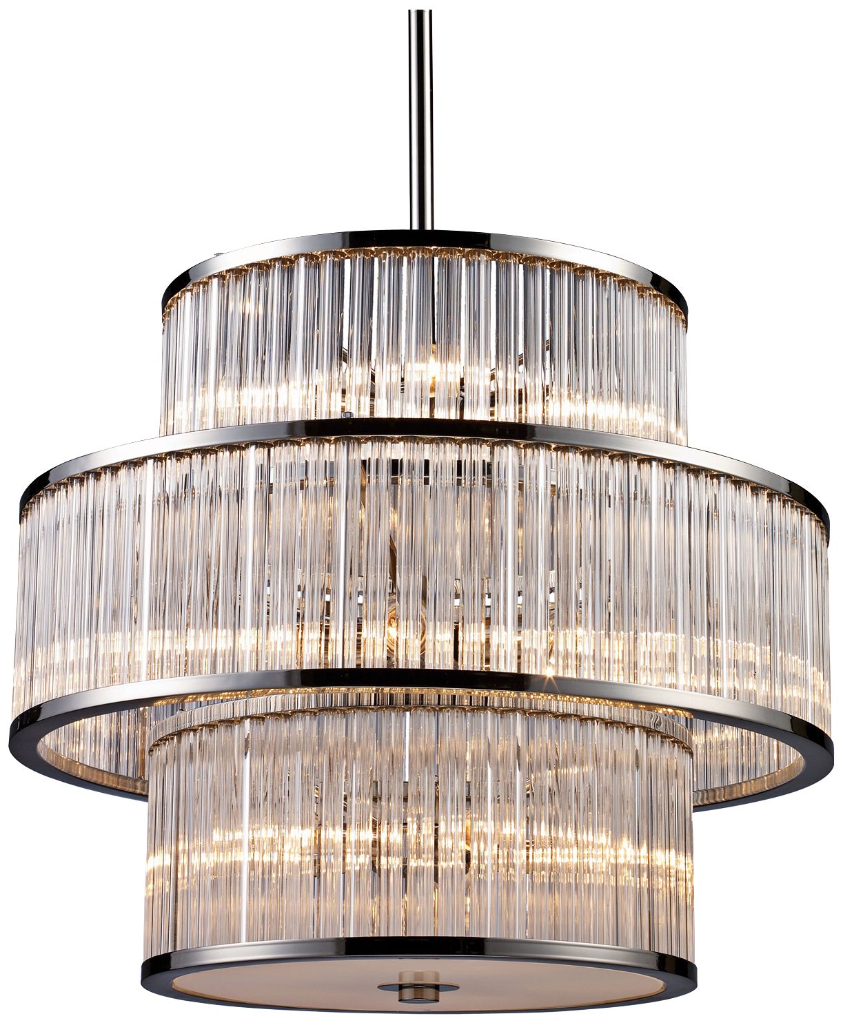 Braxton 15-Light 24" Wide Polished Nickel Pendant Light
