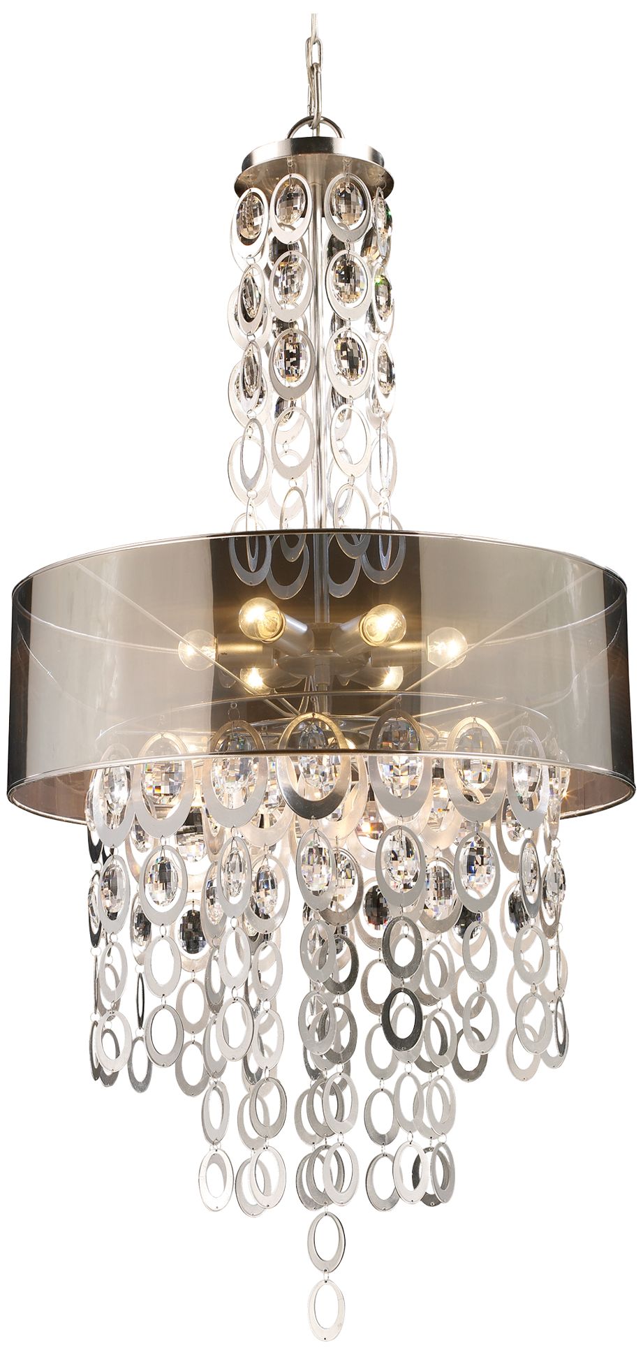 Parisienne 6-Light 26" Wide Silver Leaf Pendant Light