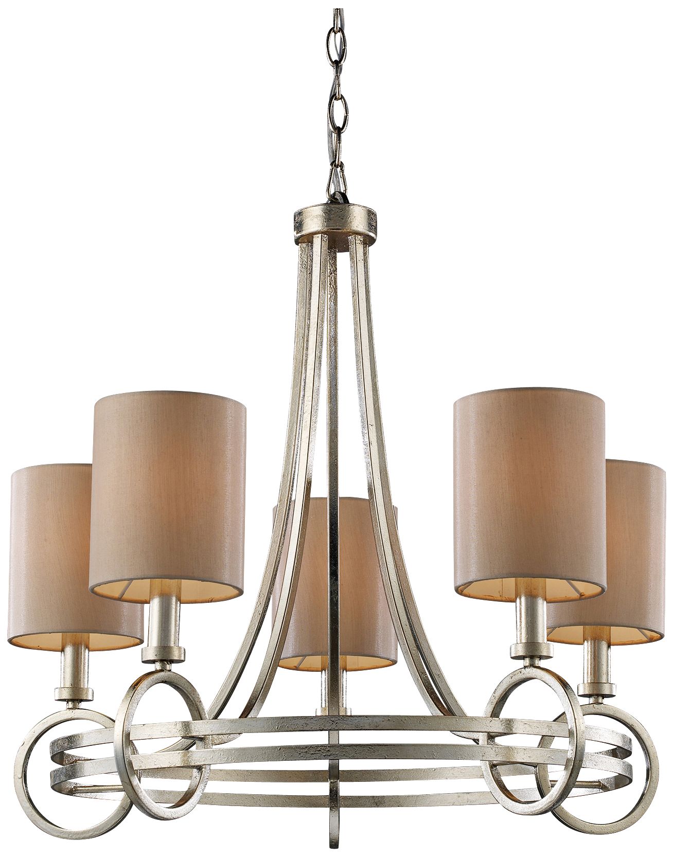 New York 5-Light 24" Wide Renaissance Silver Chandelier