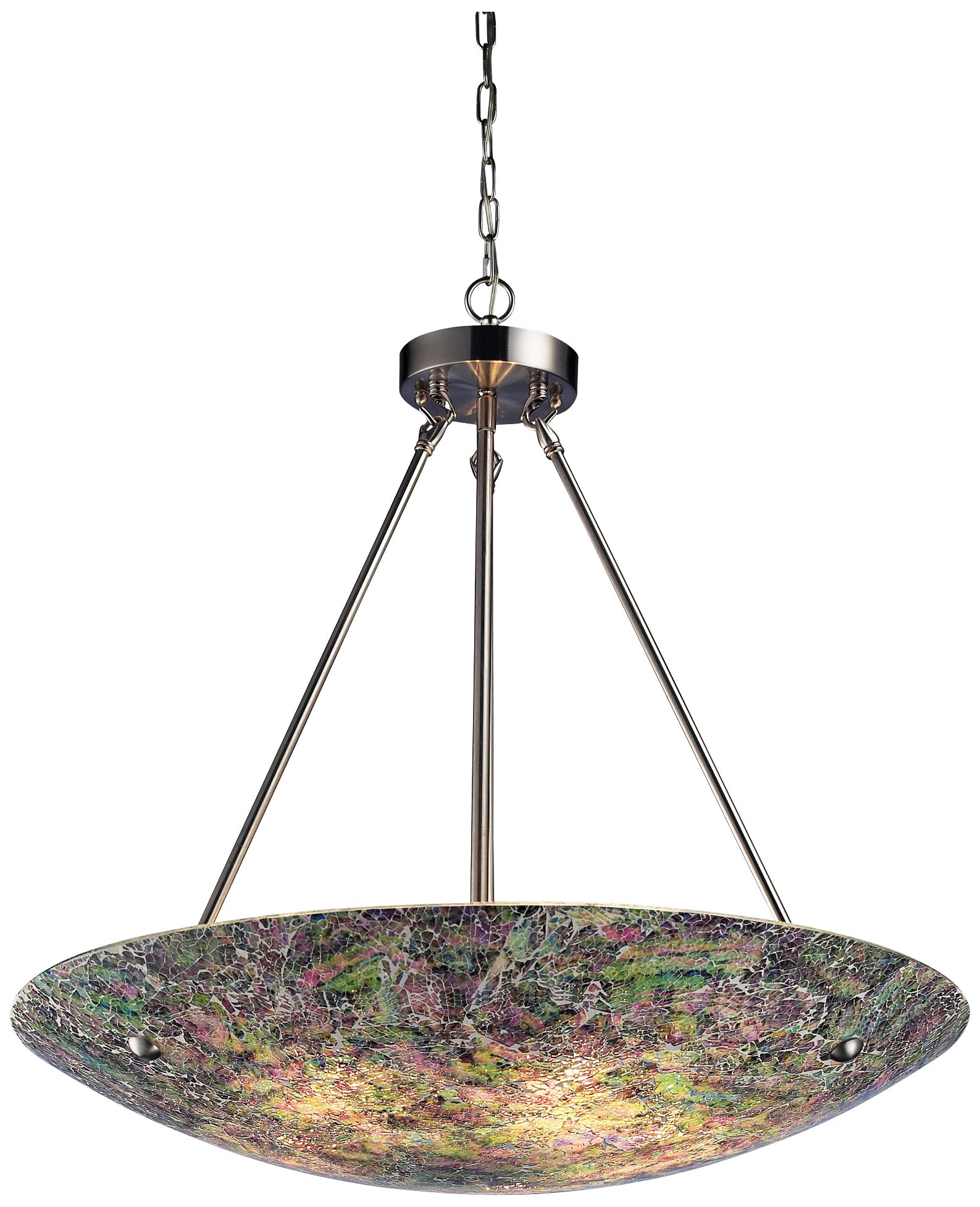 Avalon Brown Glass 24" Wide Satin Nickel Pendant Light