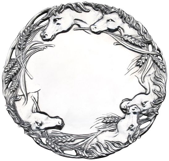 Arthur Court Horse Round Serving Tray