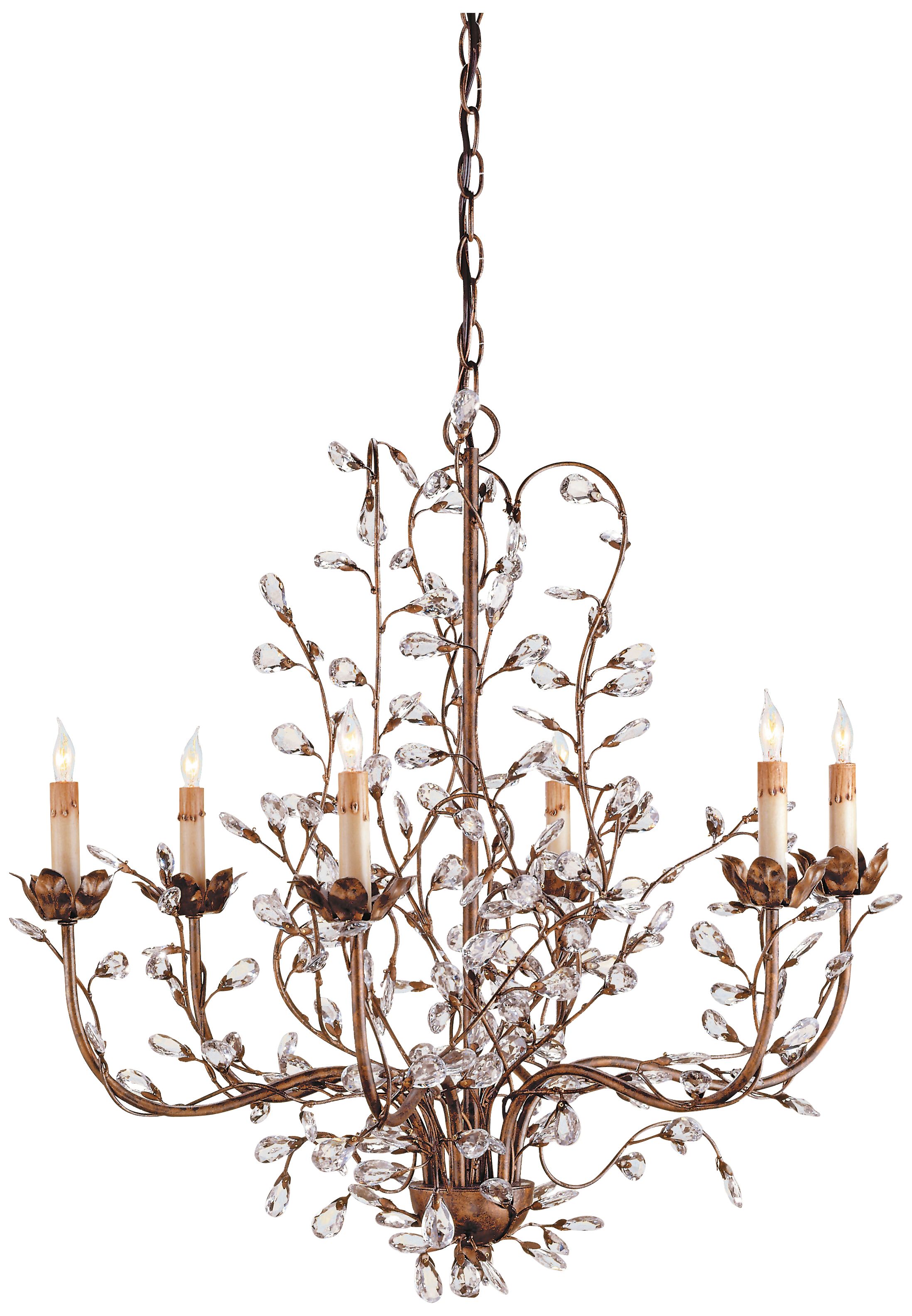 Currey and Company 27" Wide Crystal Chandelier