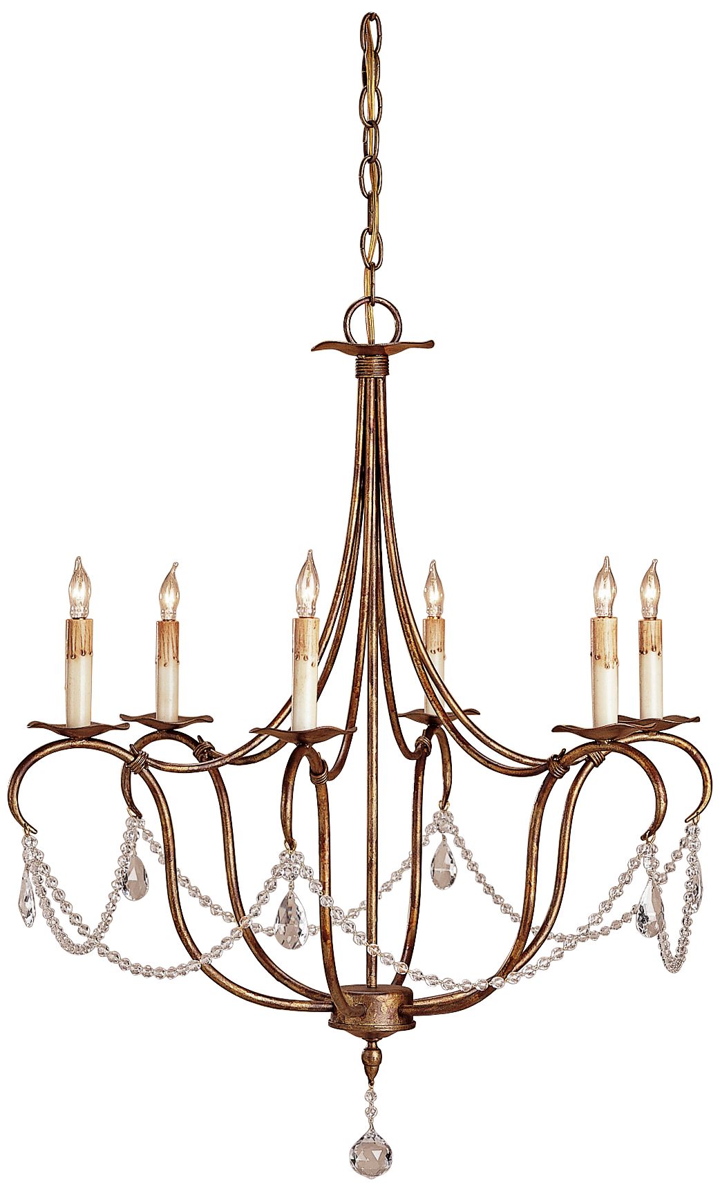 Currey and Company Crystal 6-Light 27" Wide Chandelier