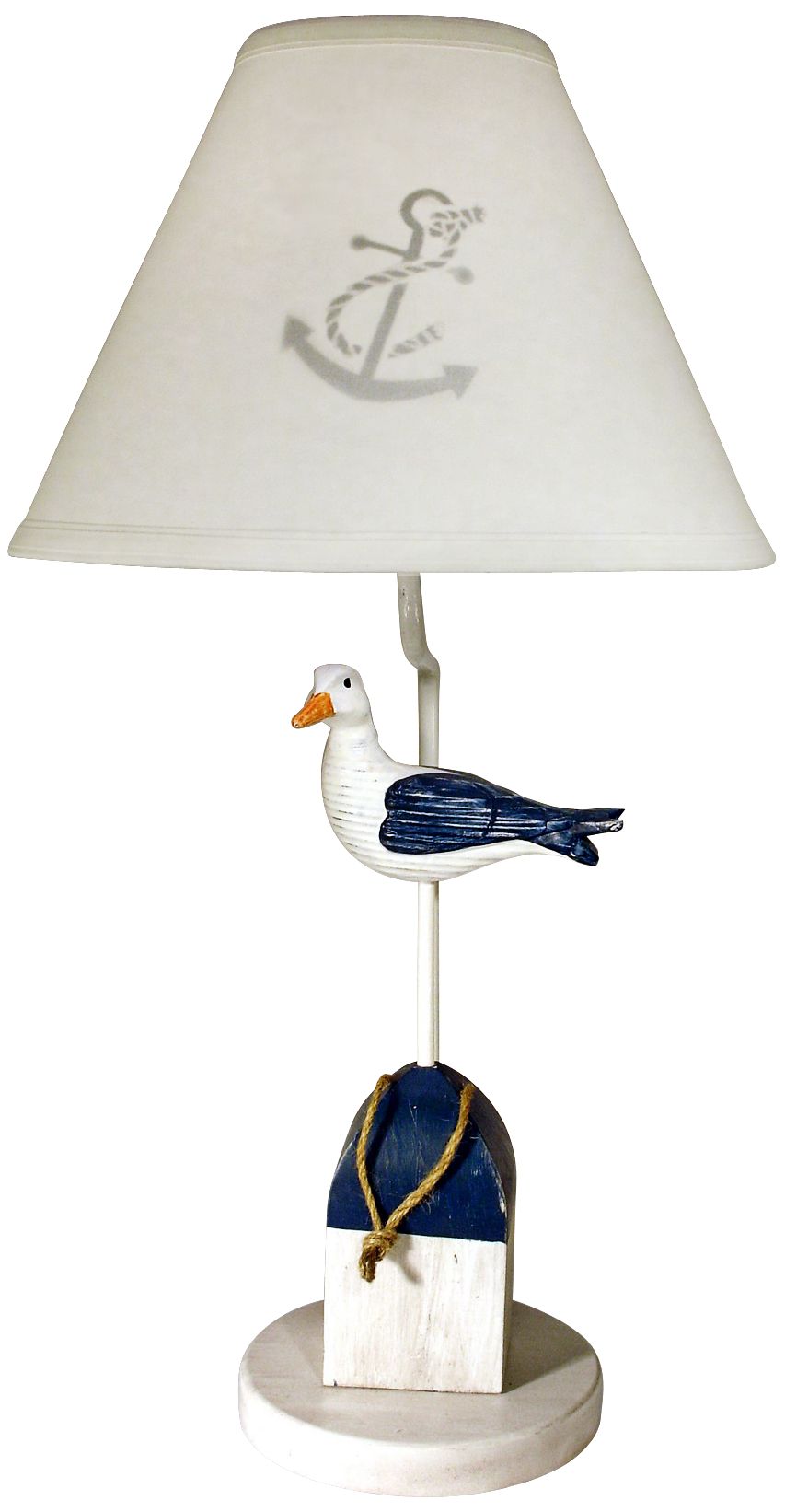 Seagull On Buoy 24 1/2" High Table Lamp With Cloth Shade