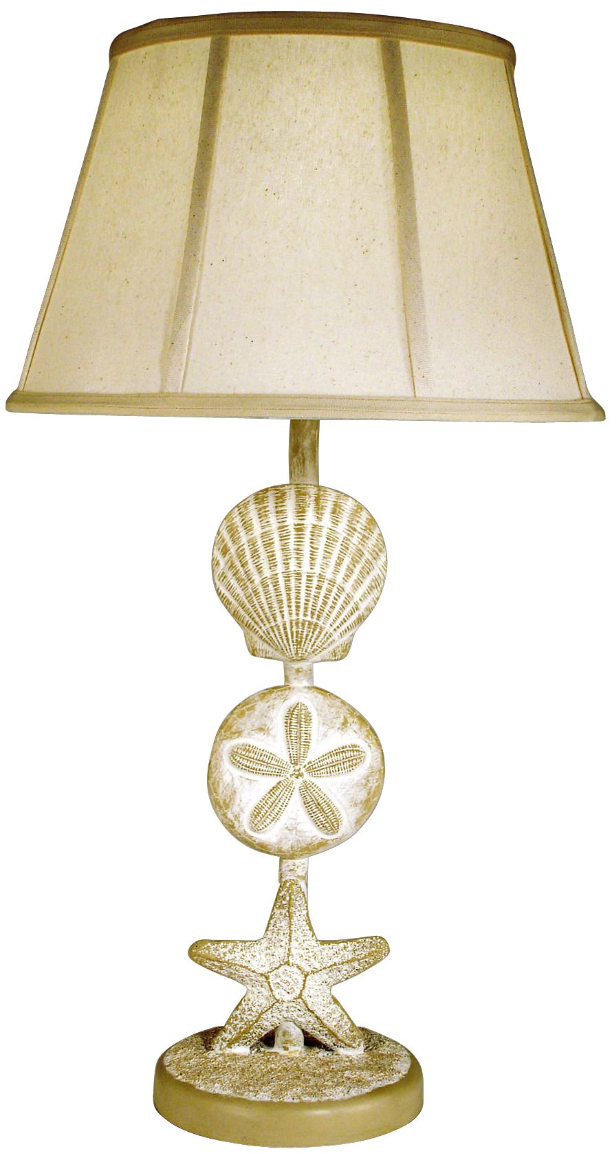 3 Shells 27 1/2" High Table Lamp With Cloth Empire Shade
