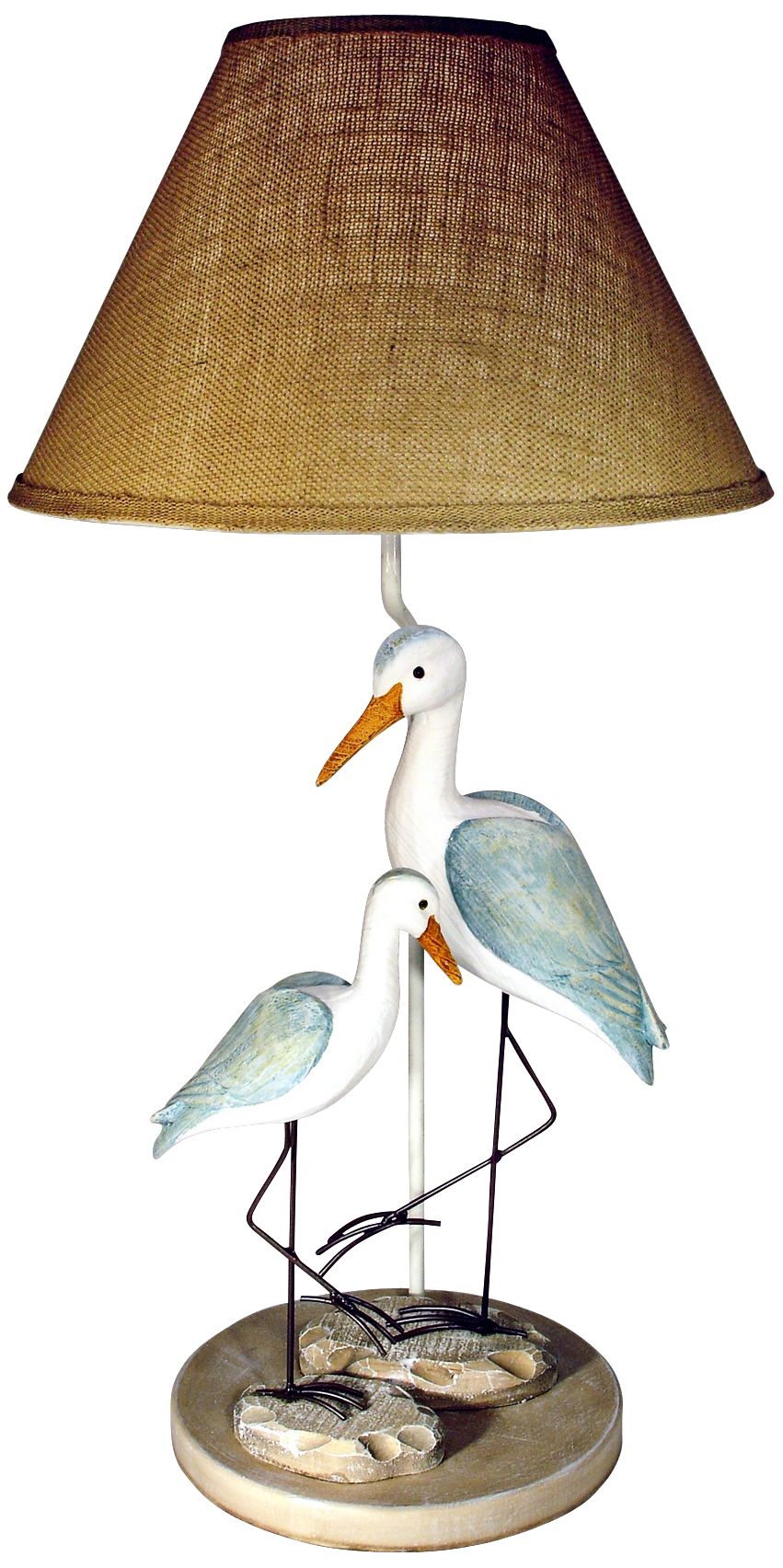 Standing Cranes 29 1/2" High Table Lamp With Cloth Shade