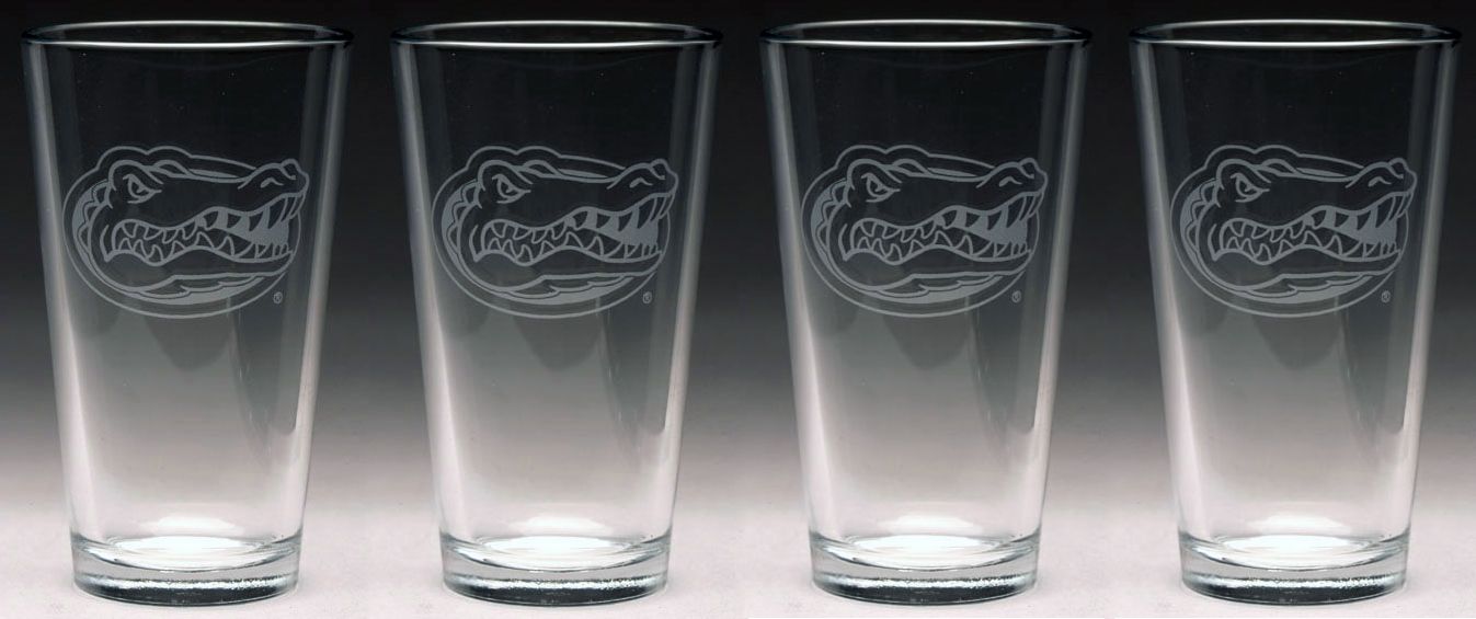 Arthur Court Set of 4 Florida Gators Pub Glasses