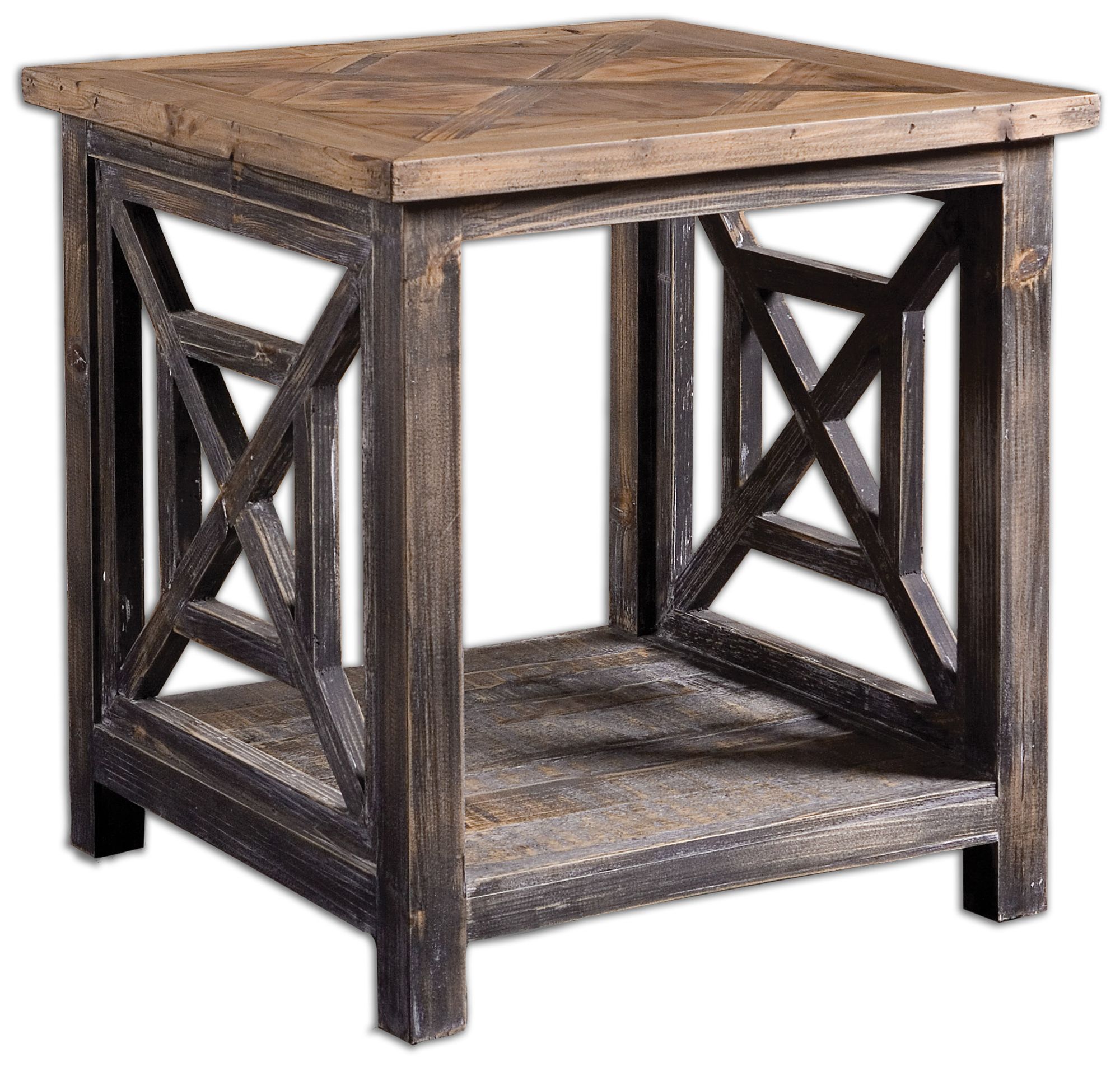 Uttermost Spiro Gray and Brushed Black End Table