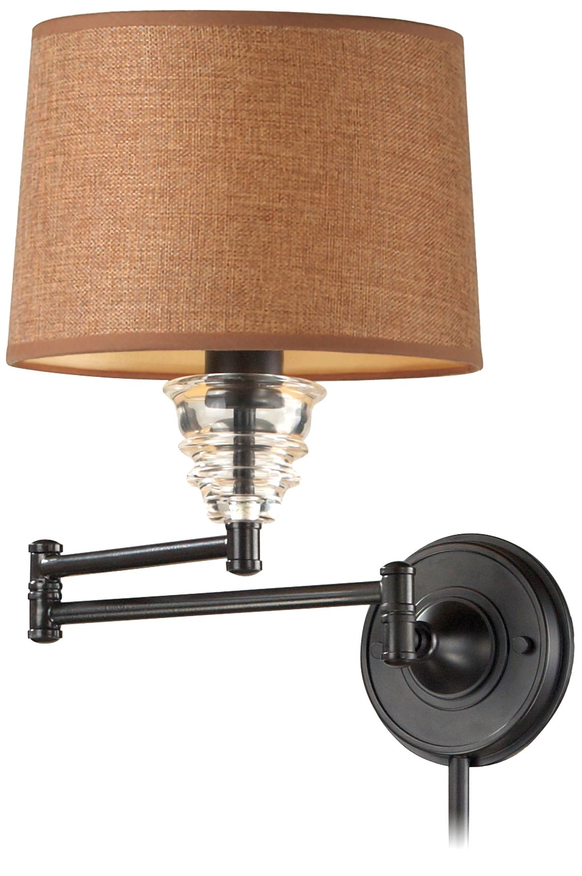 Esia Oiled Bronze and Glass Swingarm Wall Lamp