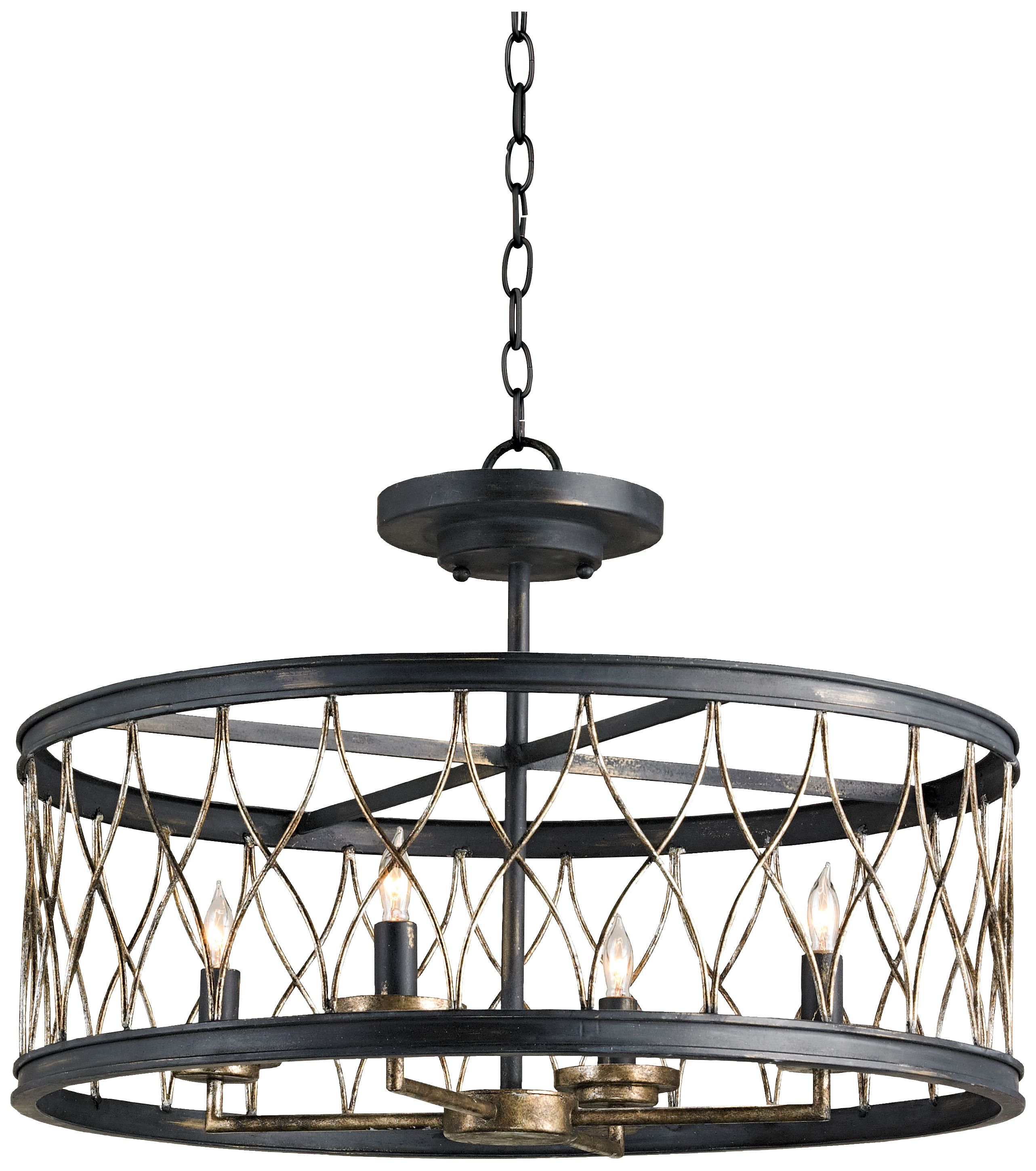 Currey and Company Crisscross 22" Wide Black Chandelier