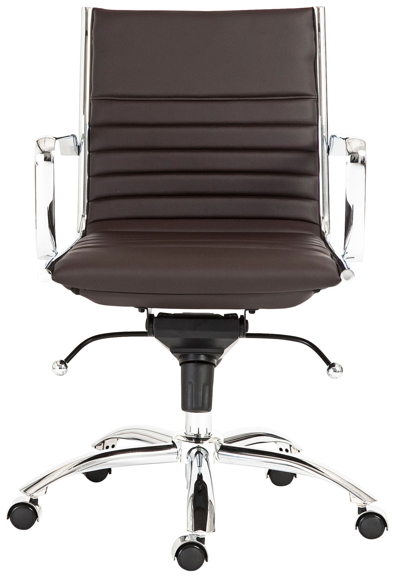 Dirk Low-Back Chrome and Brown Office Chair