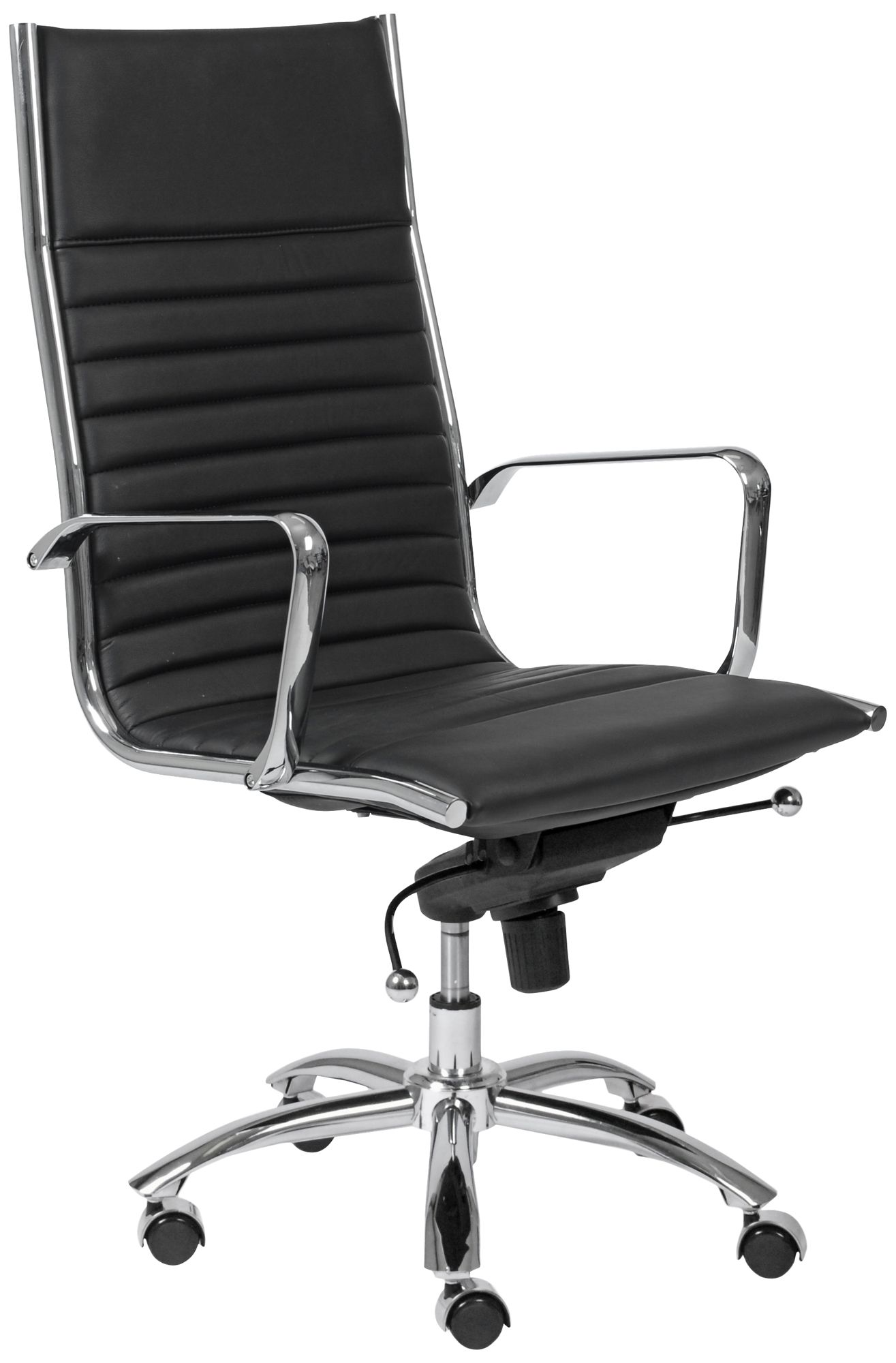 Dirk High-Back Chrome and Black Office Chair