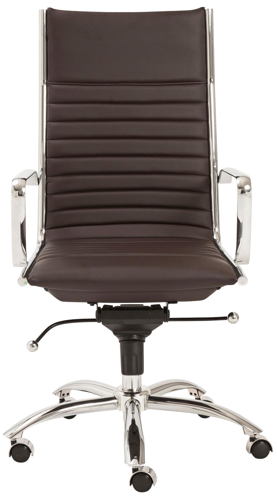 Dirk High-Back Chrome and Brown Office Chair