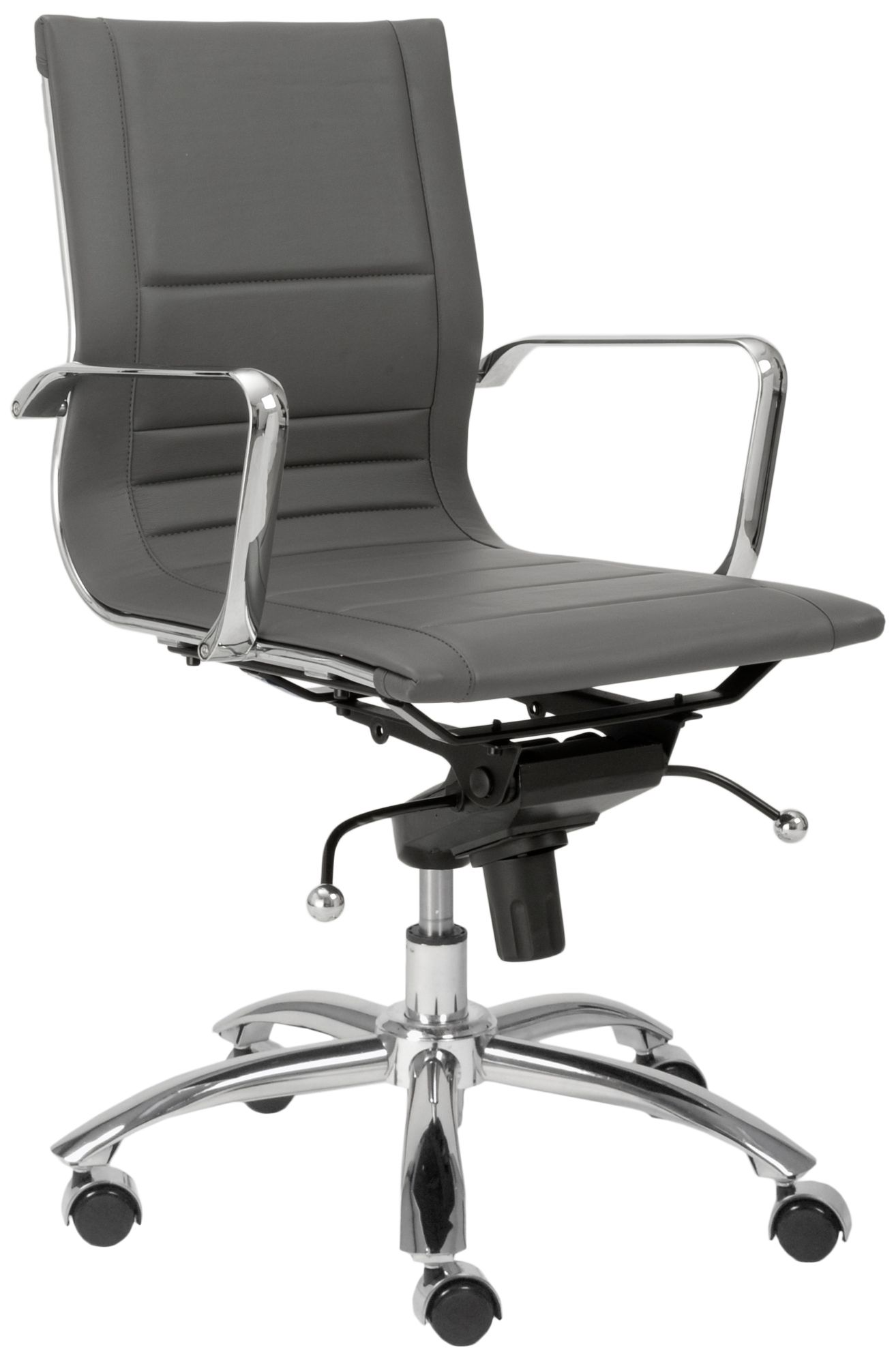 Owen Low-Back Chrome and Gray Office Chair
