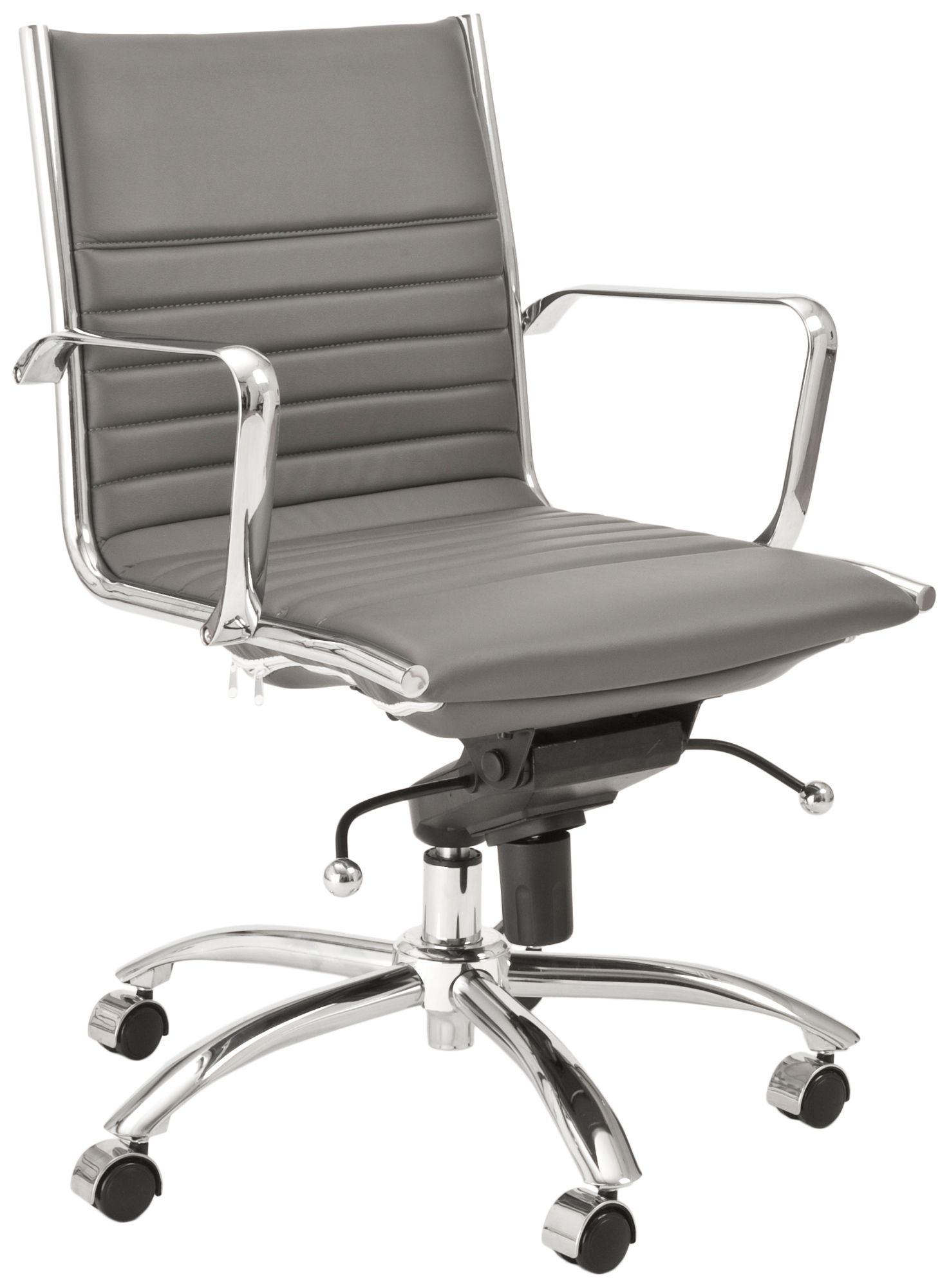 Dirk Low-Back Gray and Chrome Office Chair