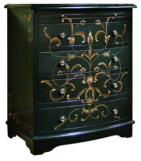 Onyx Black Scroll Accent Chest