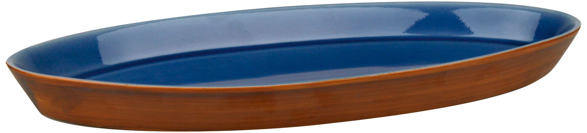 Pure Nature Blue Ceramic Oval Platter