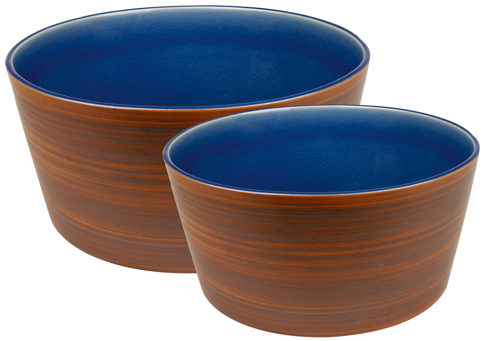 Pure Nature Blue Set of 2 Small and Medium Serving Bowls