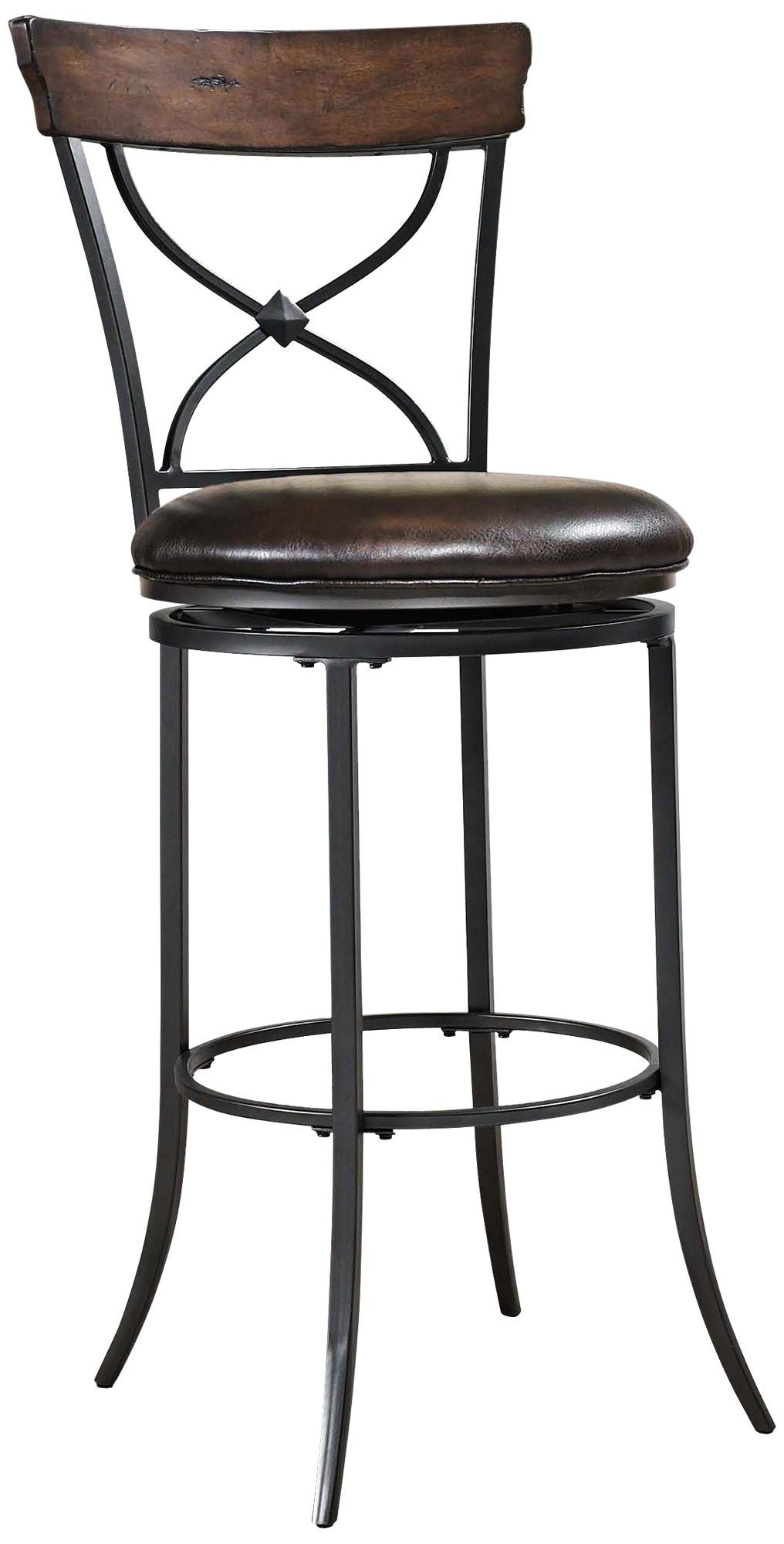 Hillsdale Cameron Tall Swivel Brown Bar Stool