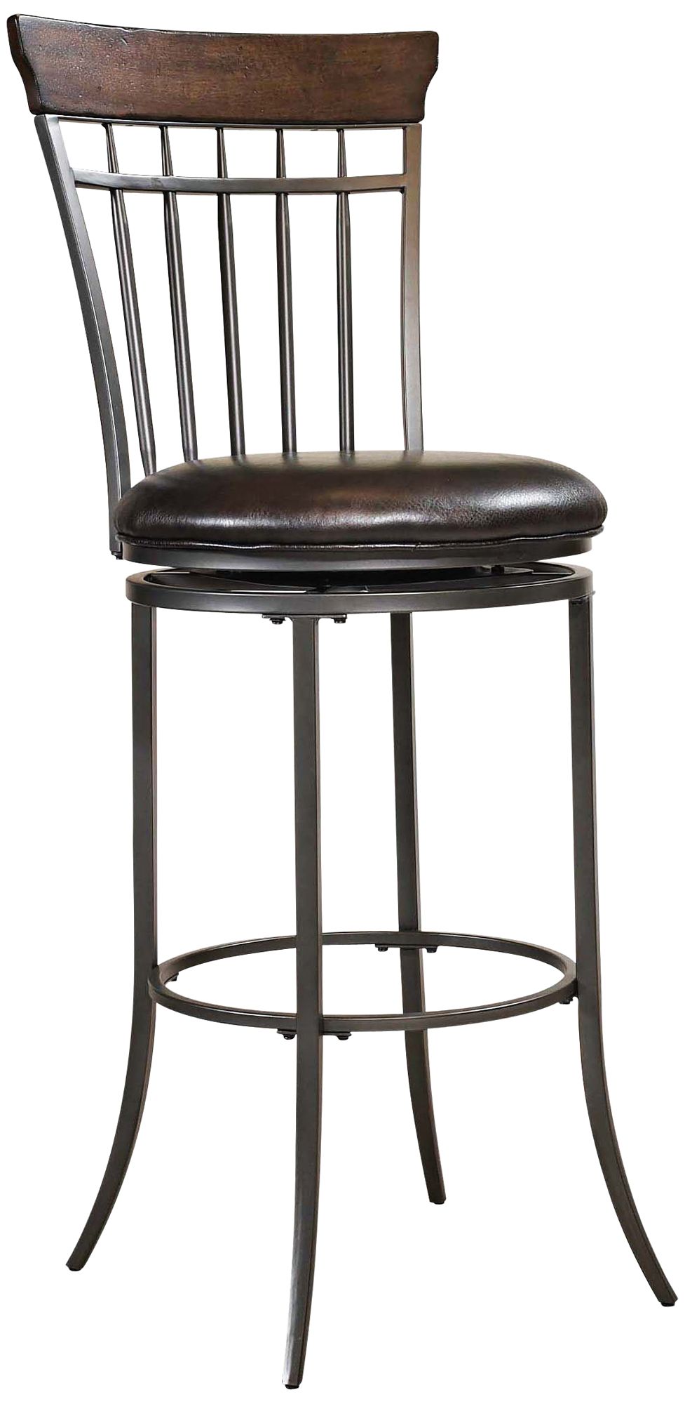Hillsdale Cameron Swivel Spindle Brown Counter Stool