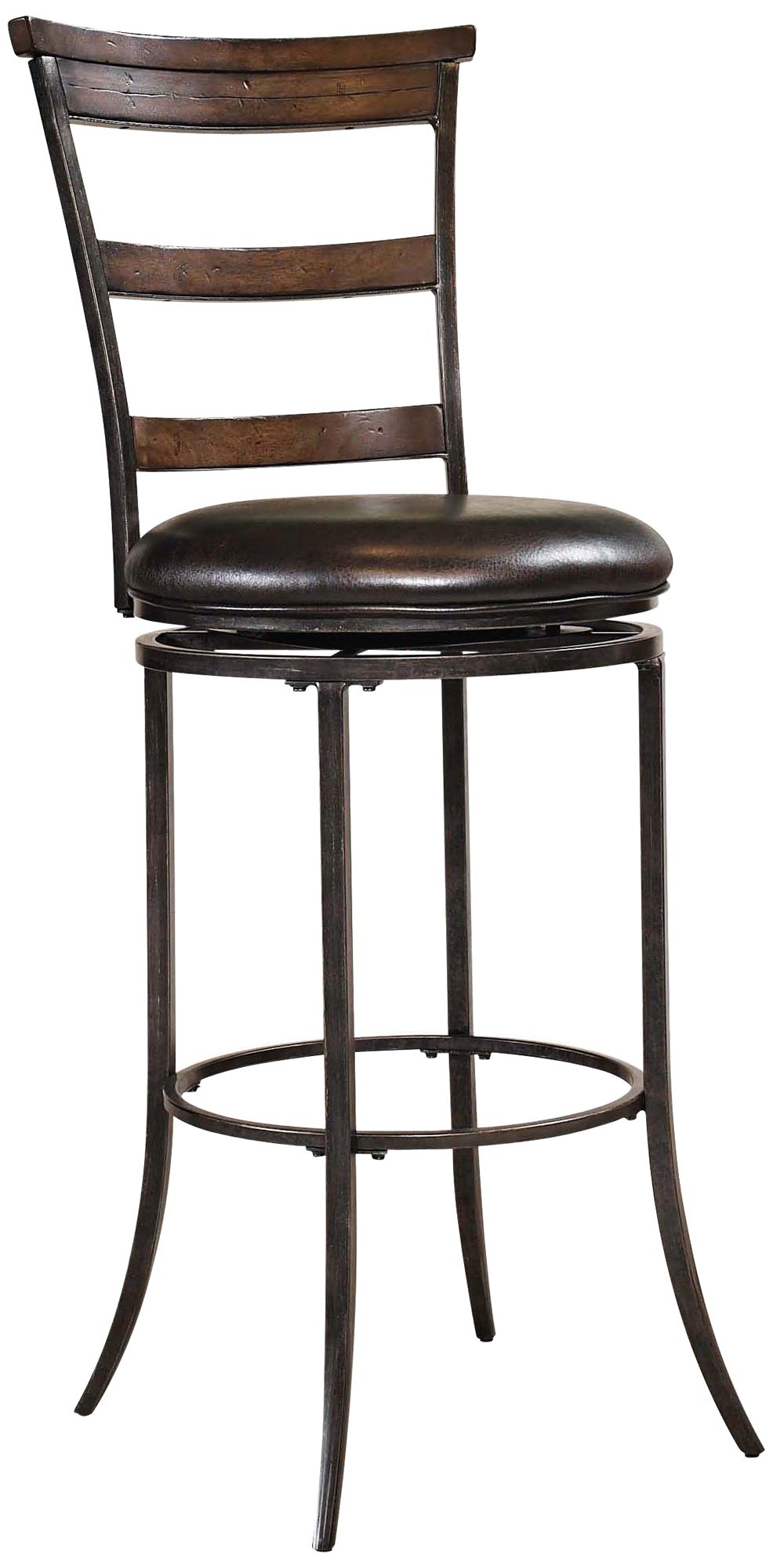 Hillsdale Cameron Tall Ladder-Back Brown Bar Stool