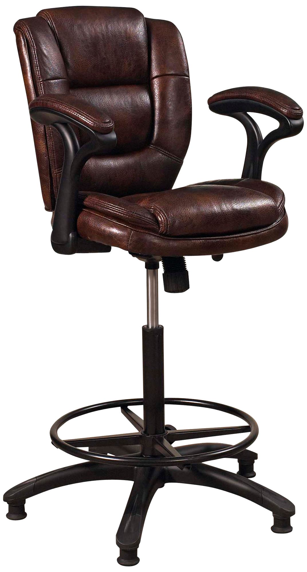 Hillsdale Dawson Adjustable Brown and Black Stool