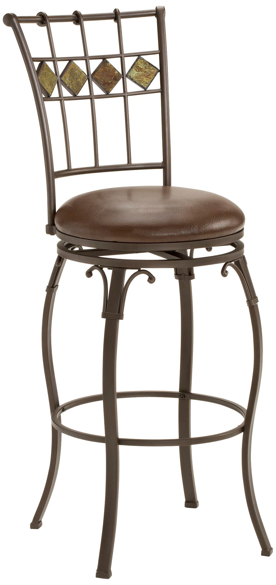 Hillsdale Lakeview Swivel Brown Leather Counter Stool