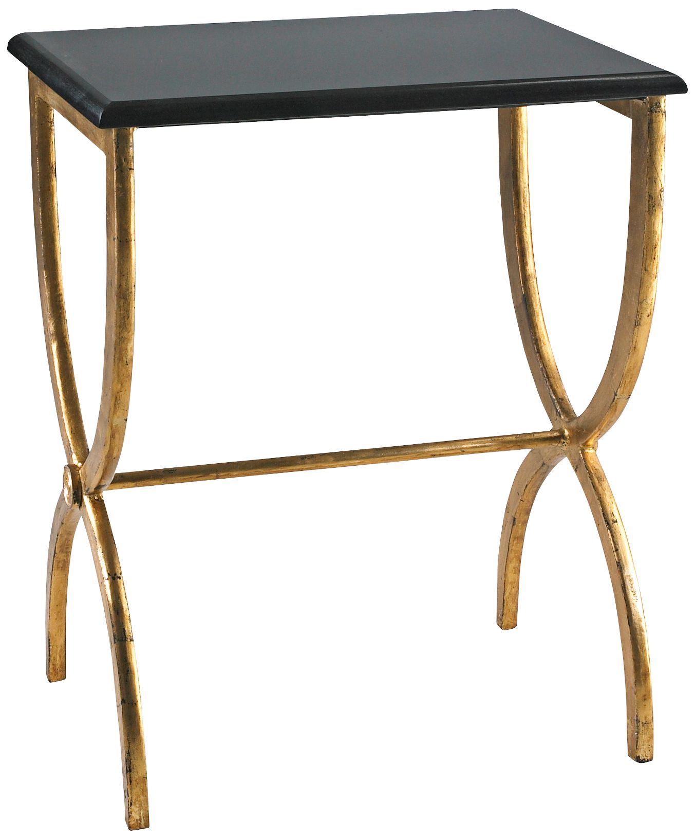 Marble Top Black and Gold Side Table