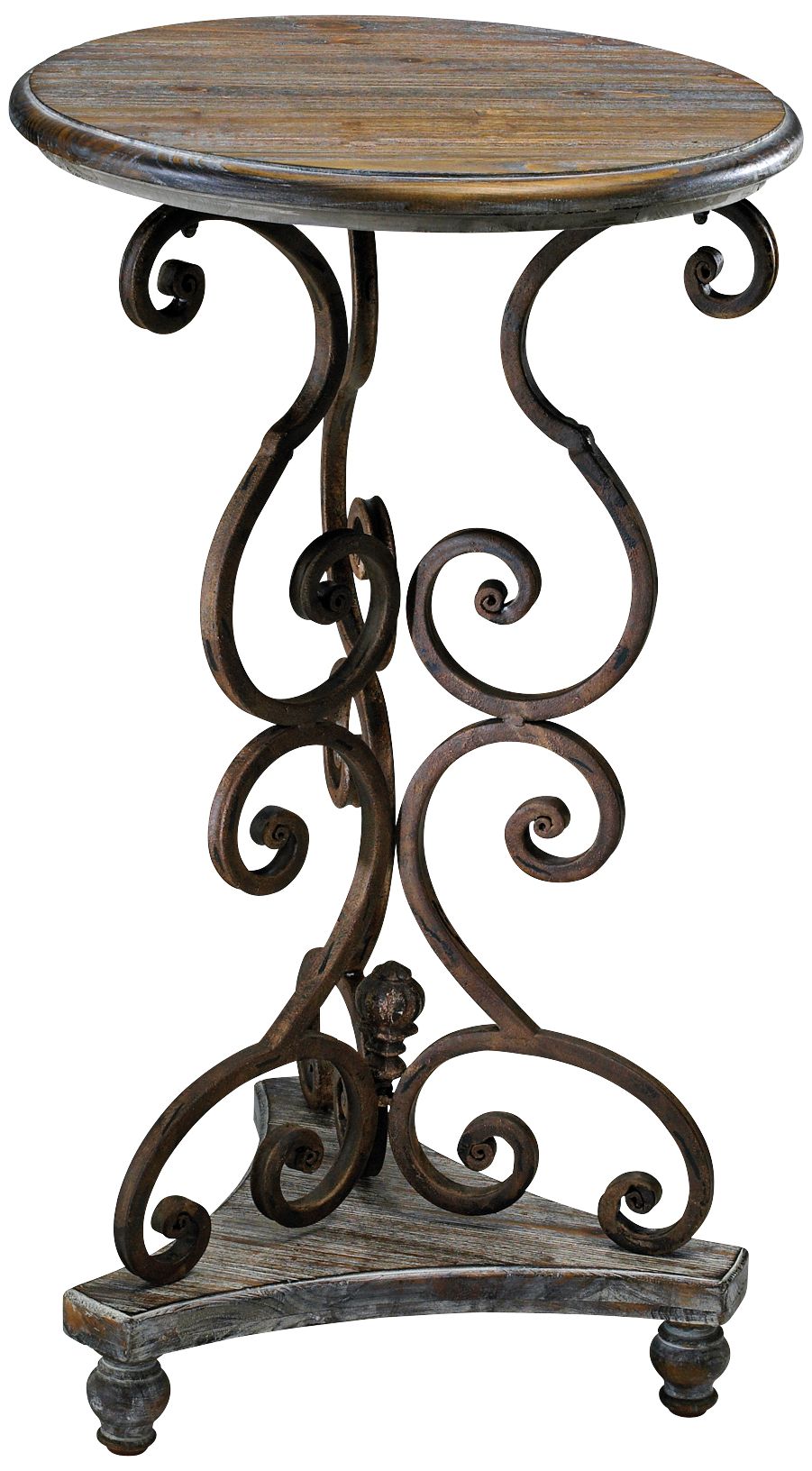 Thompson Scroll Gray and Golden Side Table
