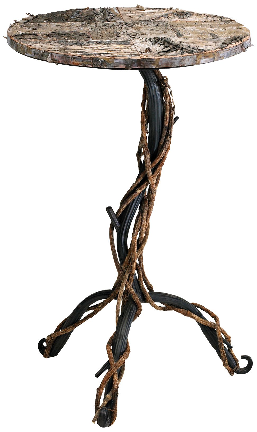 Rustico Twist Birchwood and Bronze End Table