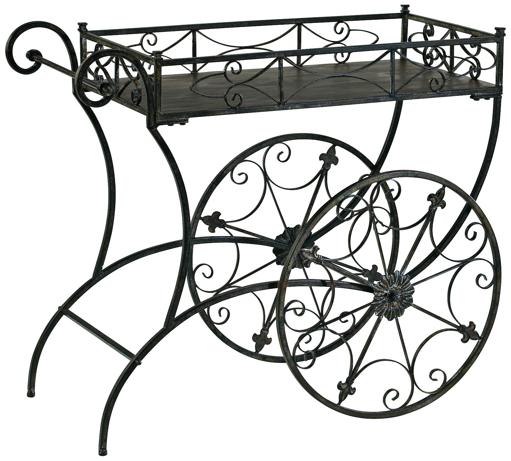 Byzantine Oxide Iron Rolling Garden Cart