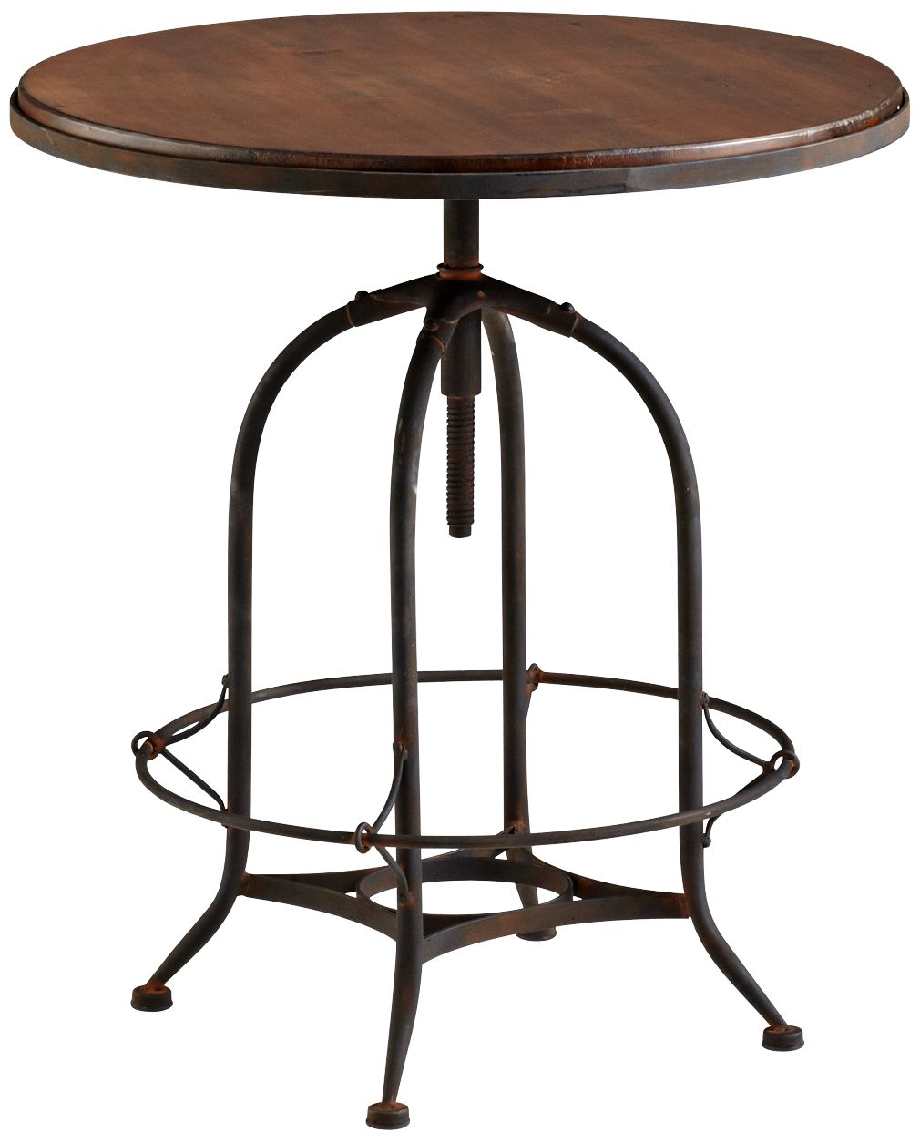 Lucca Vintage Style Round Wood and Iron Table