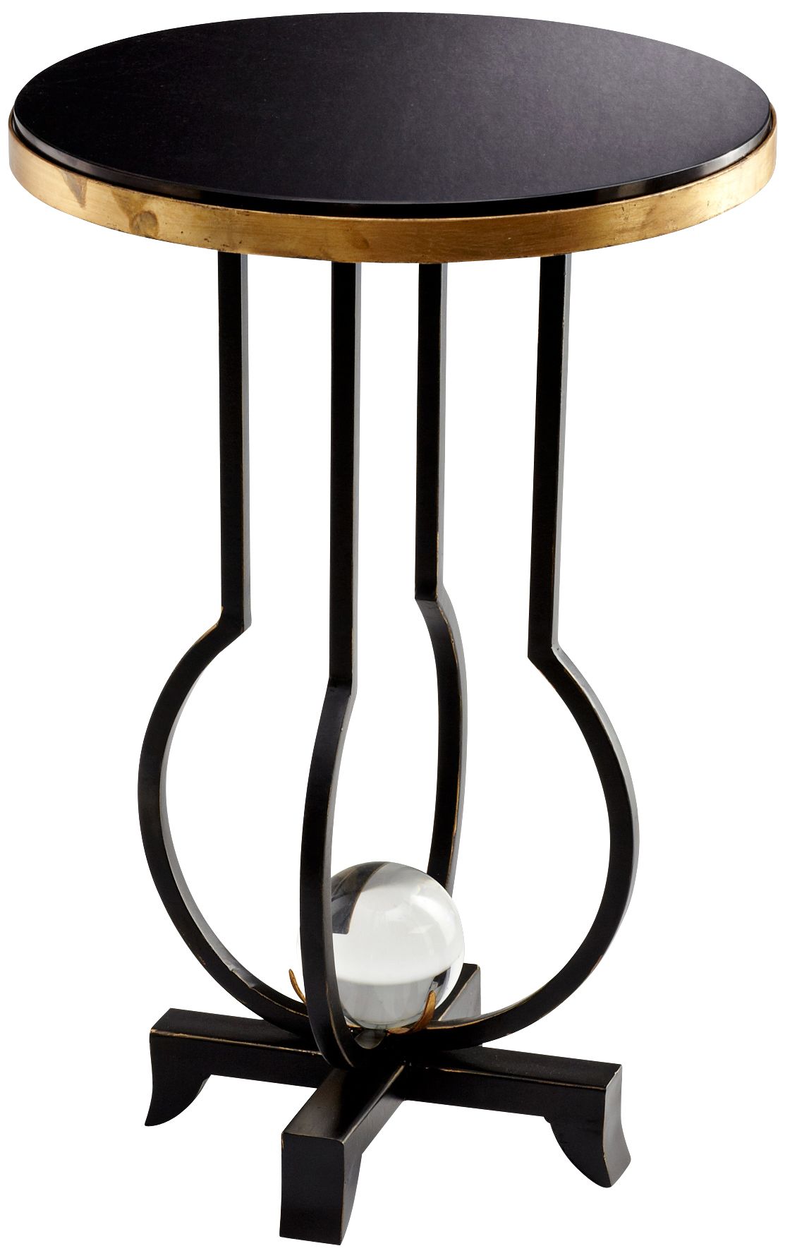Jacques Round Old World Iron and Gold Table