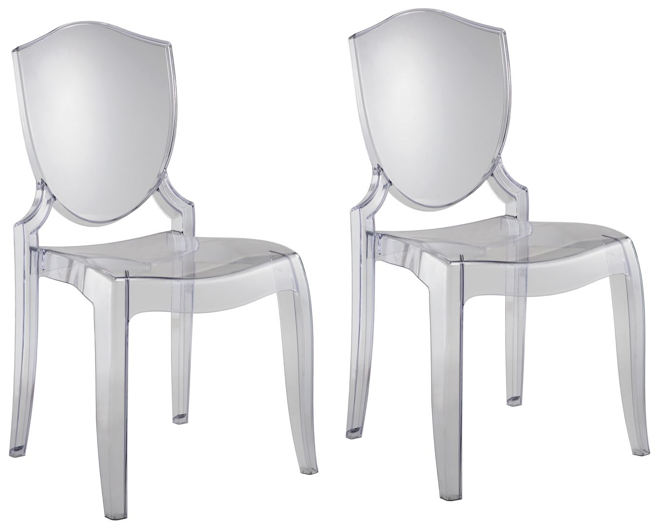 HomeBelle Set of 2 Transparent Chairs