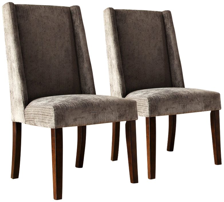 HomeBelle Set of 2 Grey Wingback Chairs