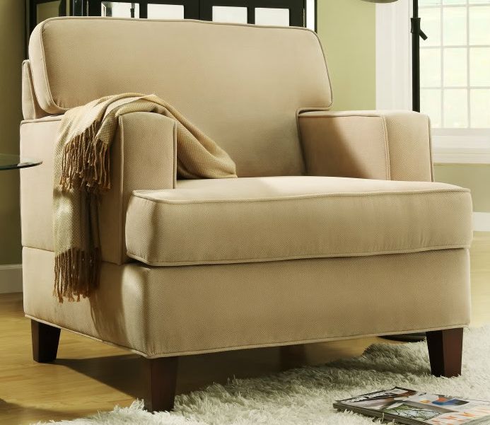 HomeBelle Cream Microfiber Armchair
