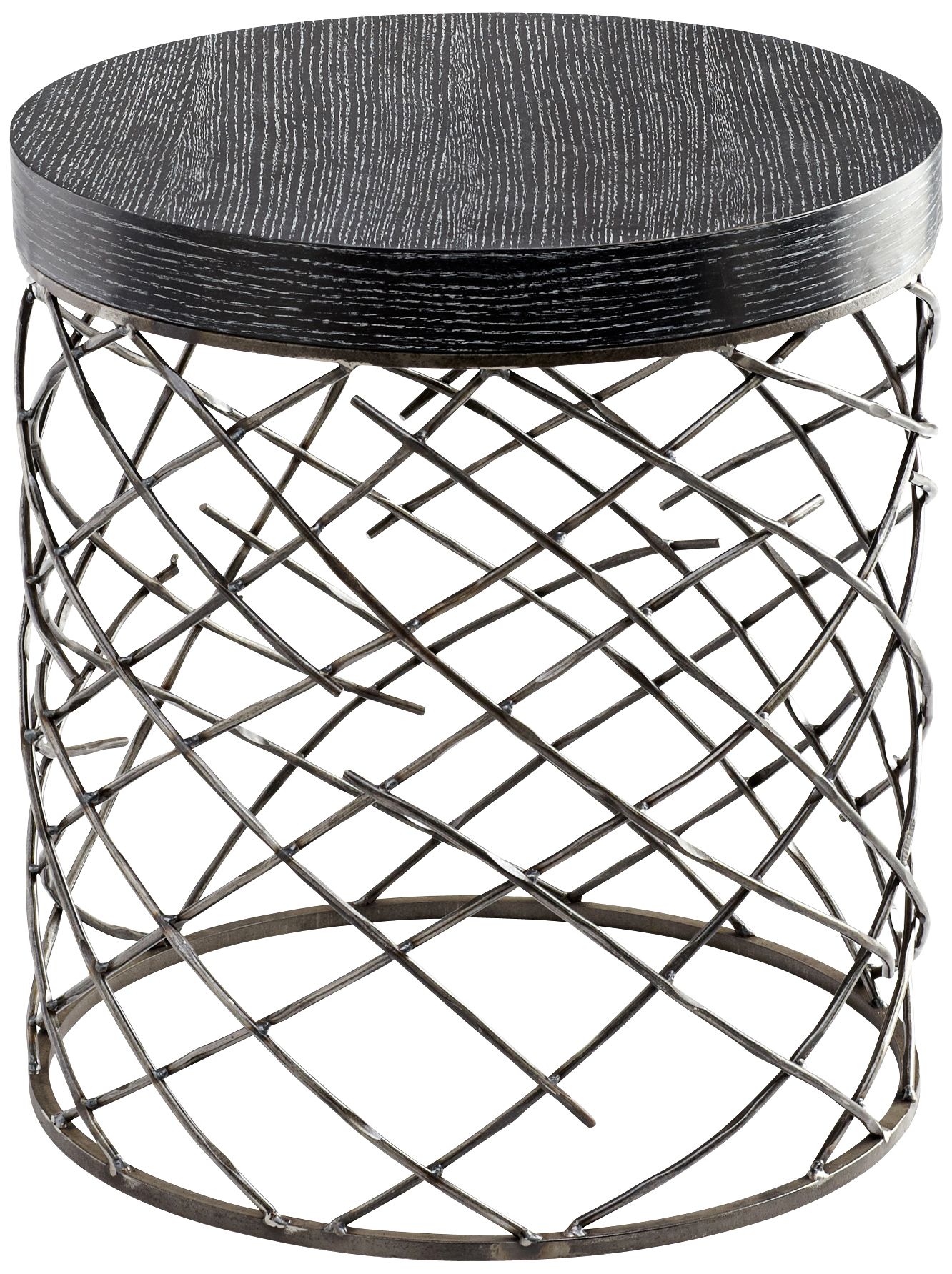 Marlow Round Interlace Raw Steel Table