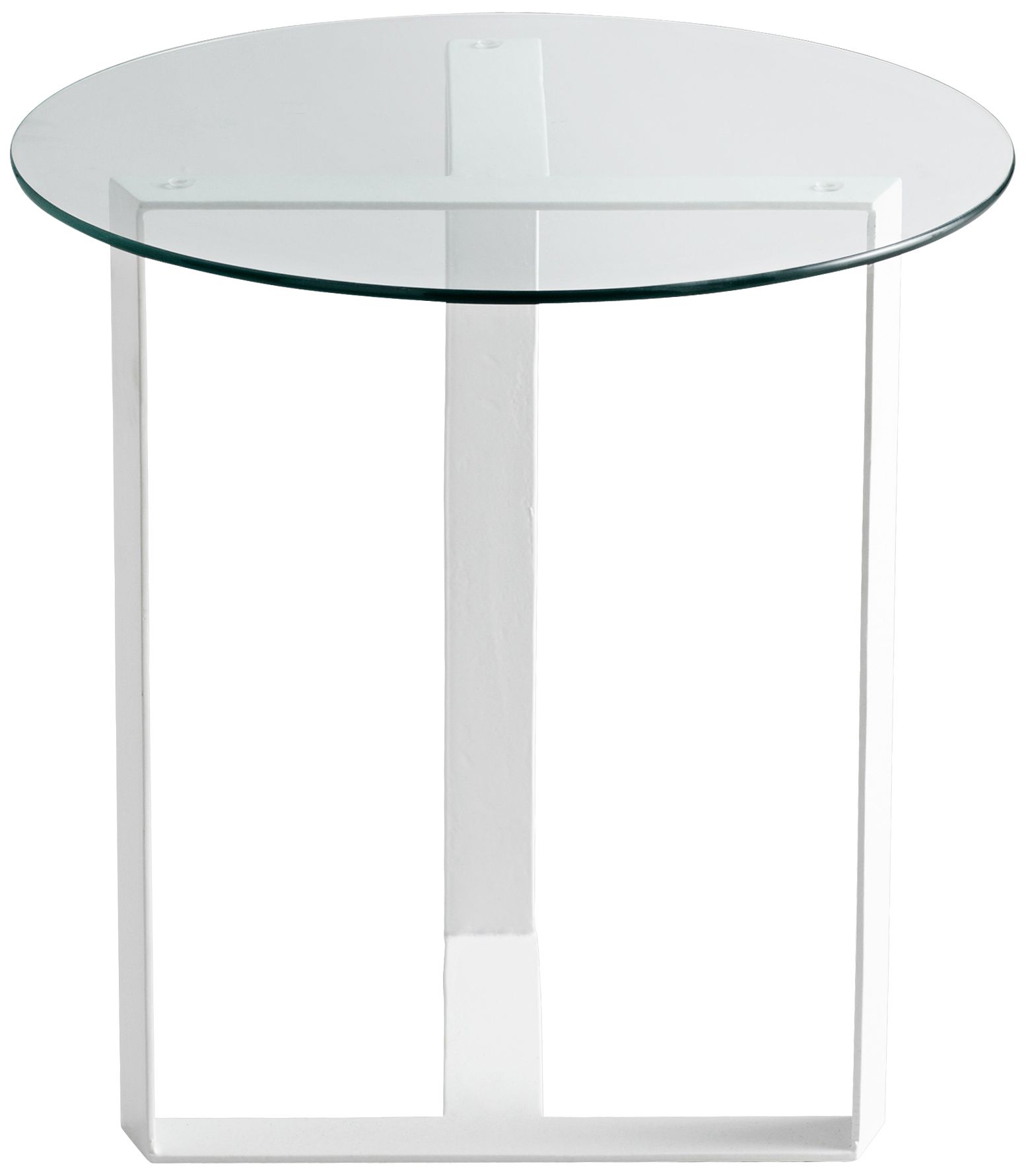 Frazer Round White Iron and Glass Table