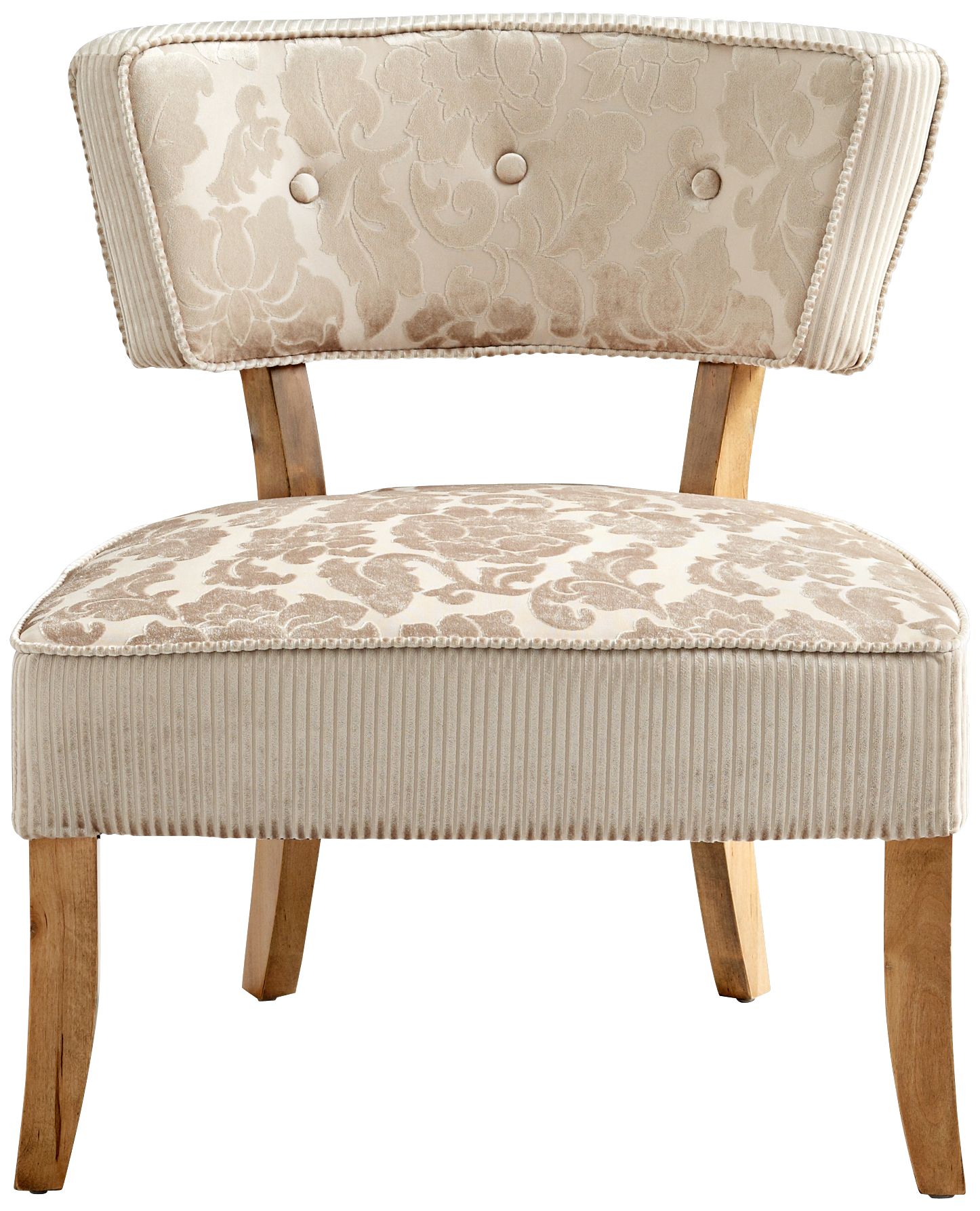 Miss Sweets Upholstered Tan and Ivory Chair
