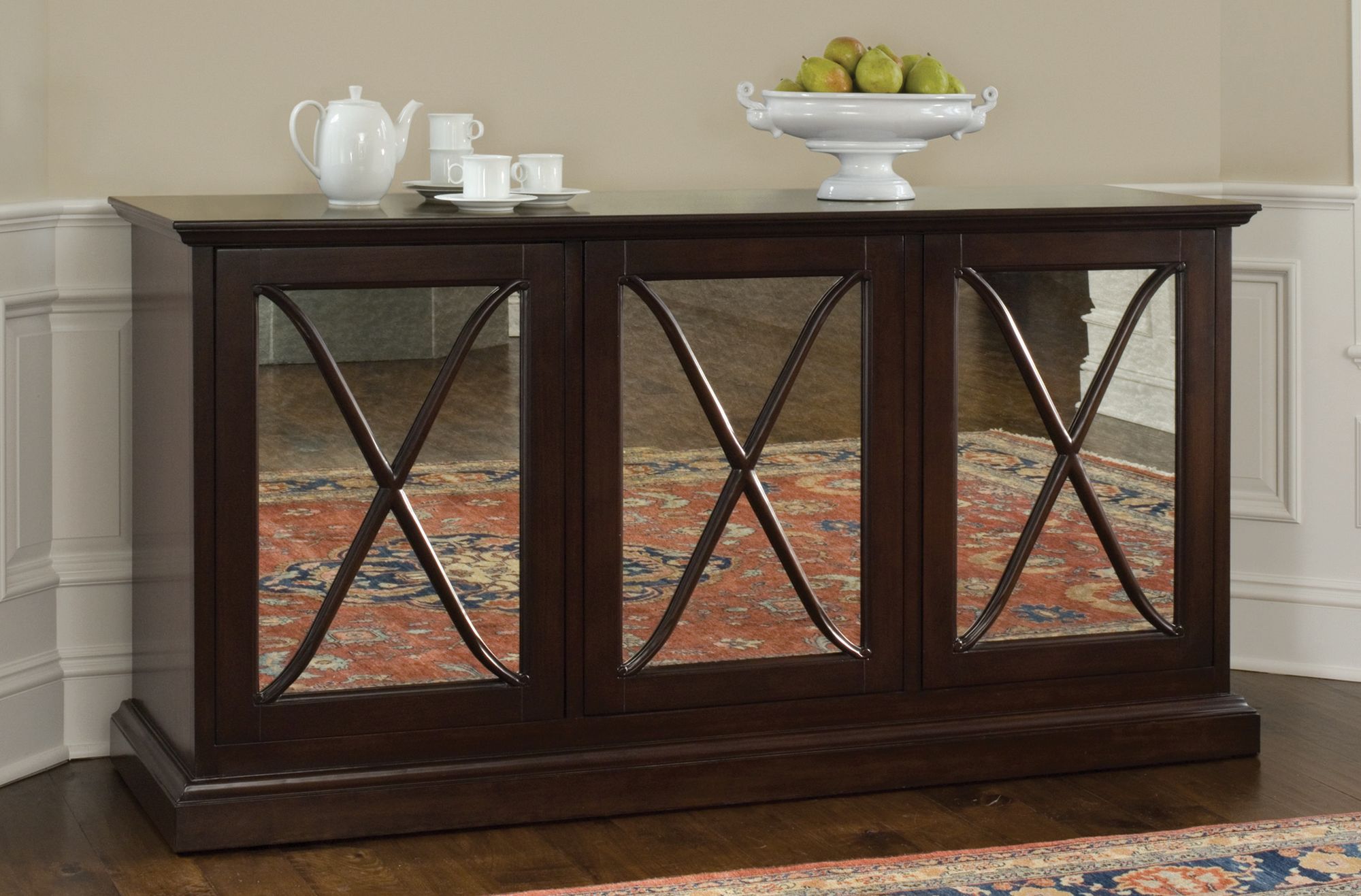 Sienna Antiqued Mirror Server