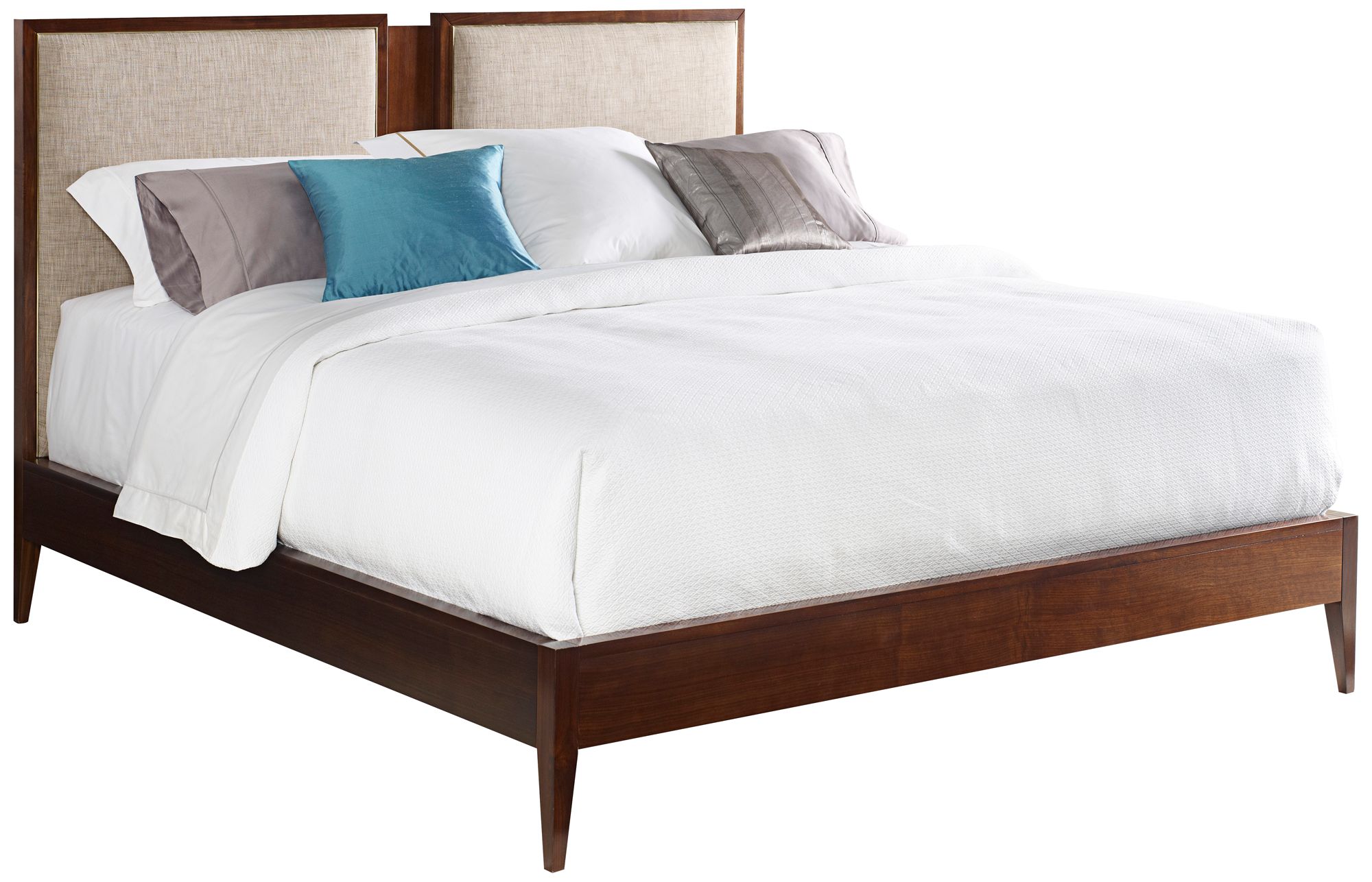 Madison Upholstered Walnut Eastern King Bed