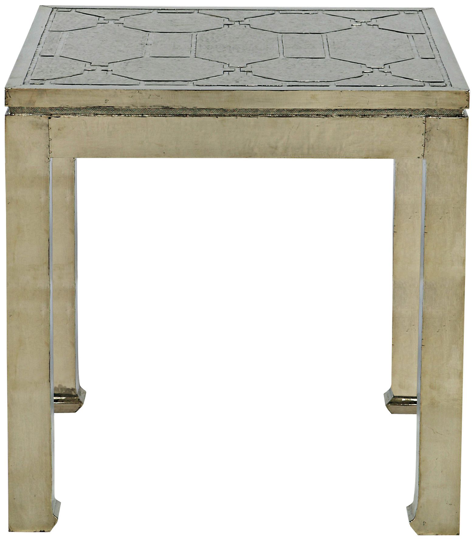 Treviso German Silver Square End Table