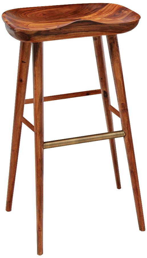 Balboa Teak and Brass Stool