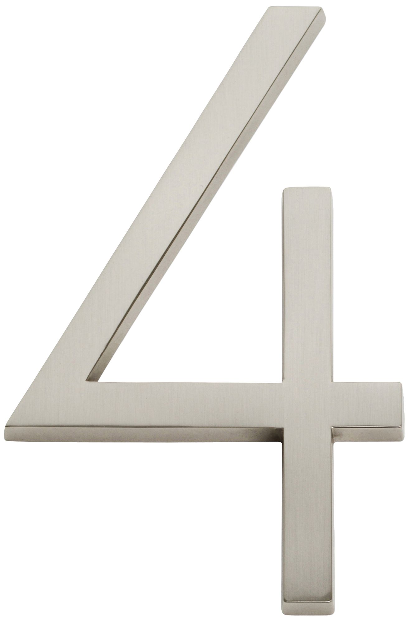 Modern Avalon Brushed Nickel House Number 4