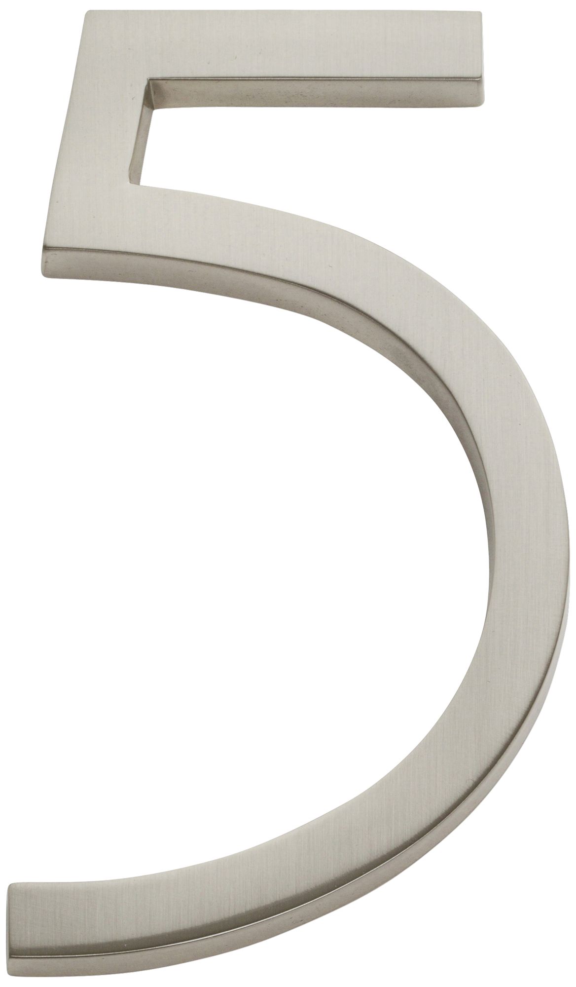 Modern Avalon Brushed Nickel House Number 5