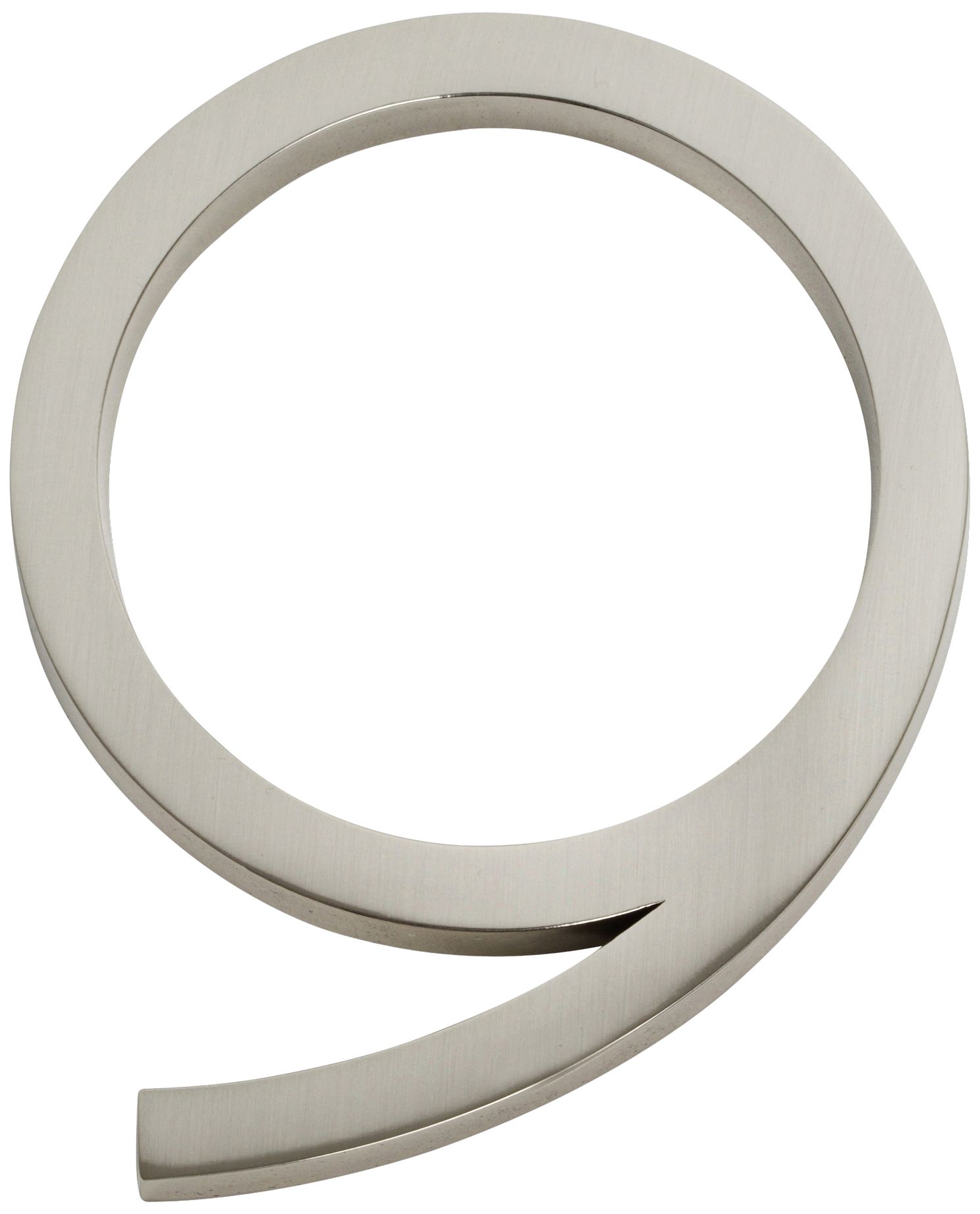 Modern Avalon Brushed Nickel House Number 9