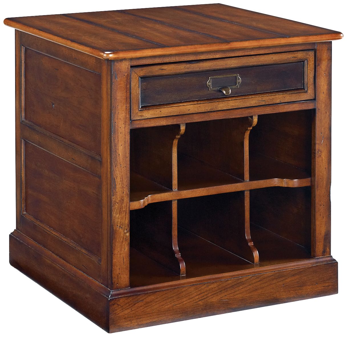 Mercantile 1-Drawer Whiskey Storage End Table
